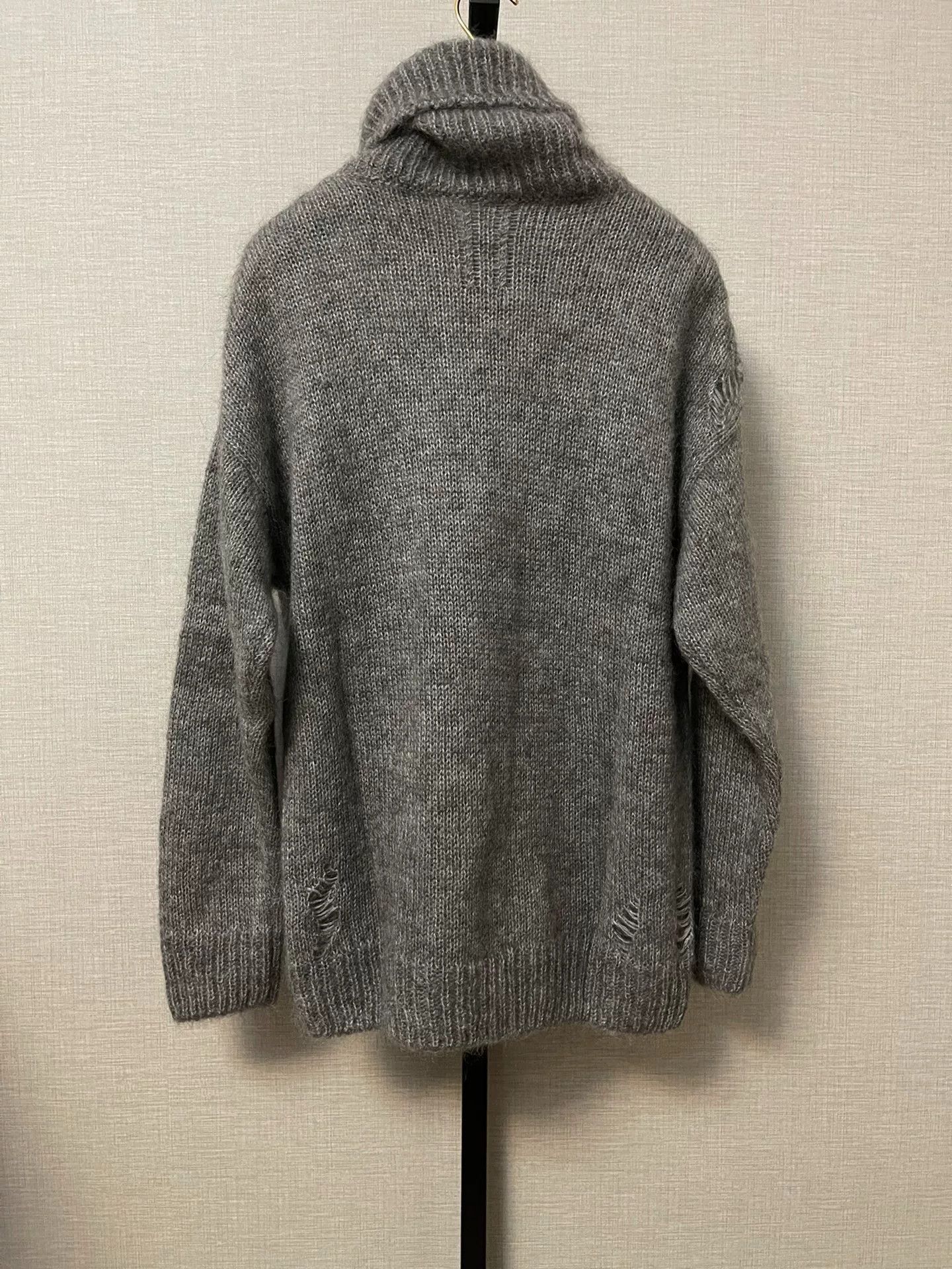 Saint Laurent Paris oversized gray turtleneck mohair sweater. Size XS / US 0-2 / IT 36-38 - 2 Thumbnail