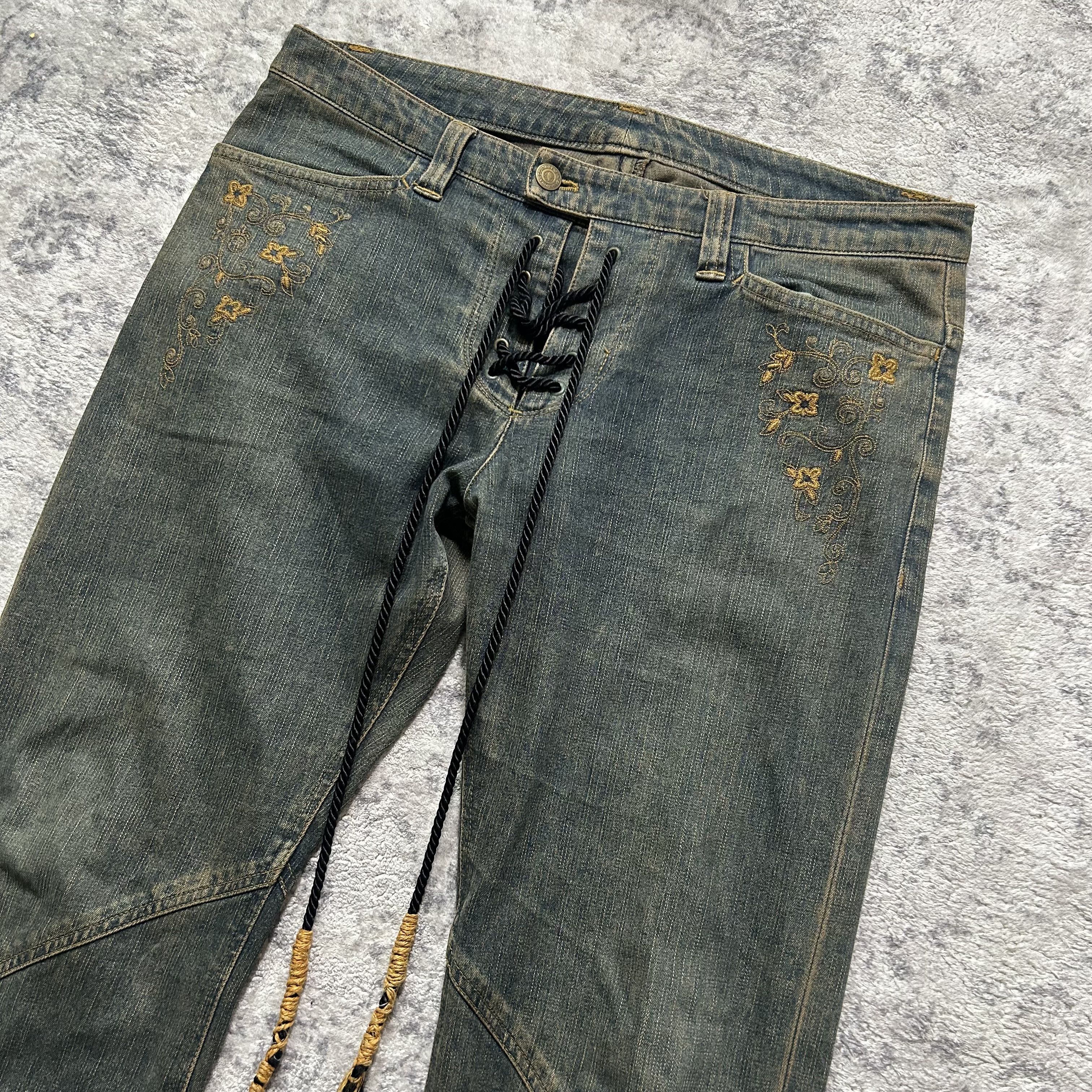 Tornado Mart Tornado Mart Floral Laceup Pants Size US 34 / EU 50 - 2 Thumbnail