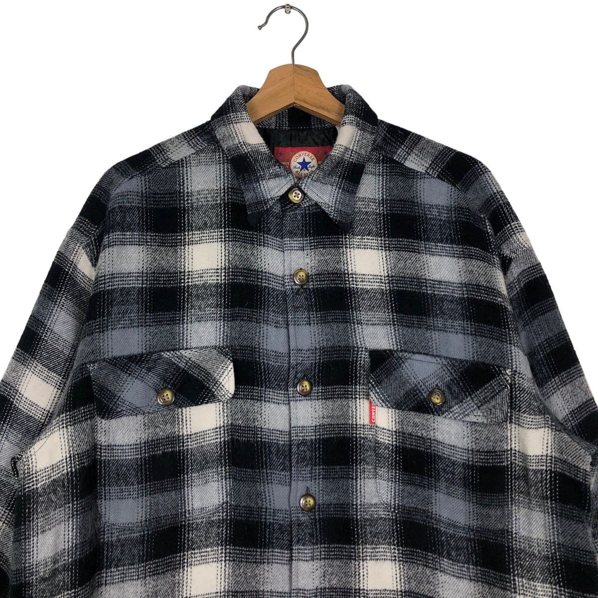 Flannel 🔥90’s Vintage Wool Flannel Jacket Converse USA Boston Mass Size US L / EU 52-54 / 3 - 2 Thumbnail