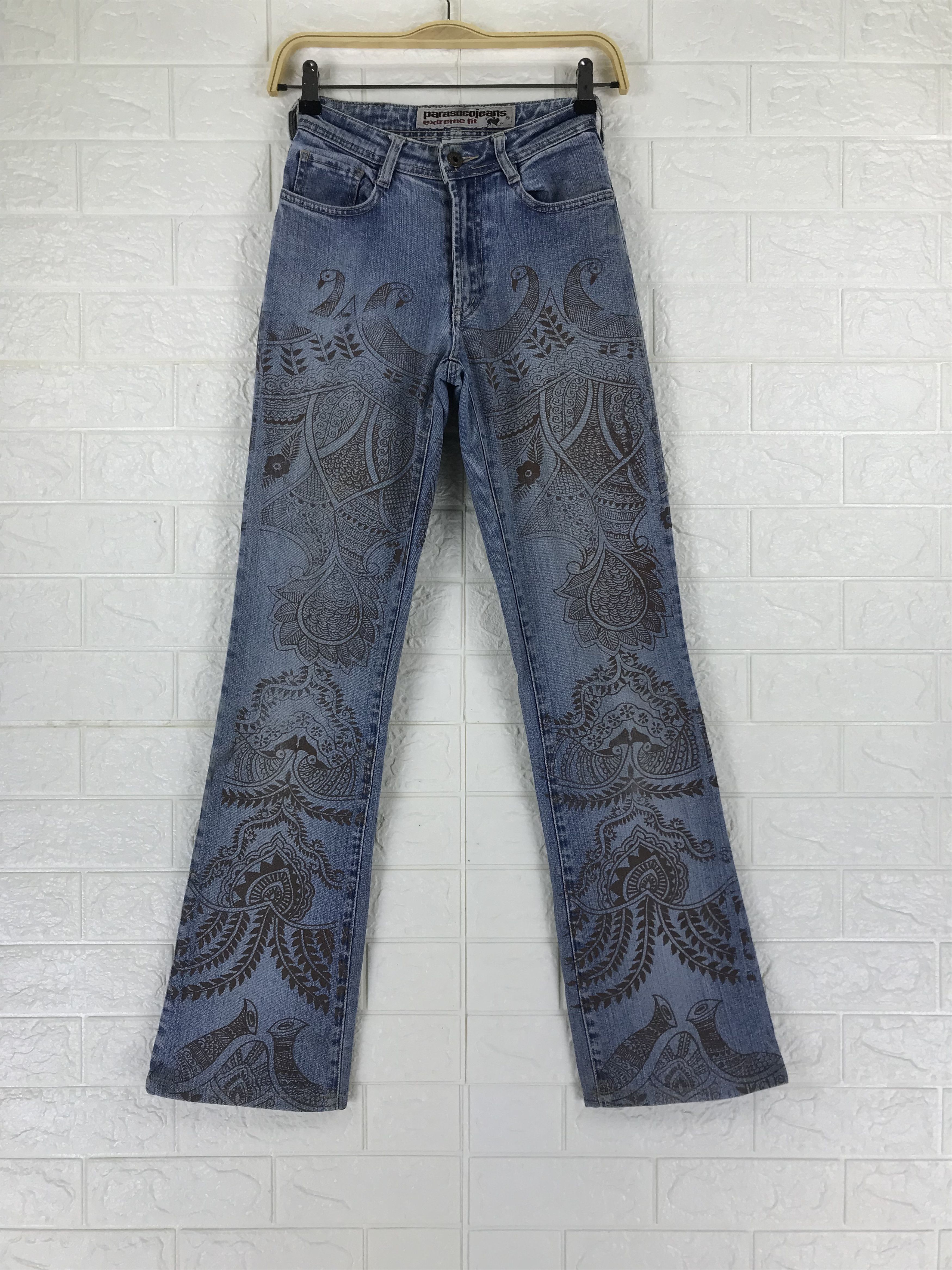 Parasuco Vintage Parasuco Art Pattern Flare Jeans Size 23" - 1 Thumbnail