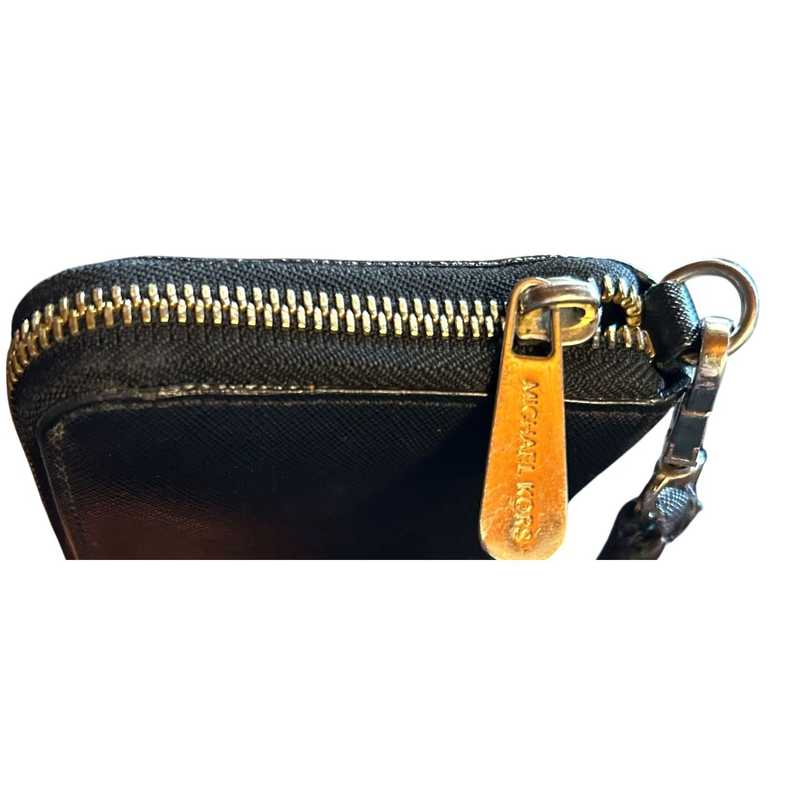 Michael Kors Michael Kors Saffiano Jet Set Zip Around Wallet Black Leather Women's Zip-Around Credit Card/Cardholder Size ONE SIZE - 6 Thumbnail