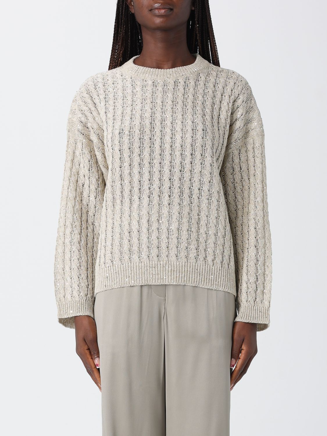 Brunello Cucinelli Brunello Cucinelli Sweater Woman Beige Size M / US 6-8 / IT 42-44 - 1 Thumbnail