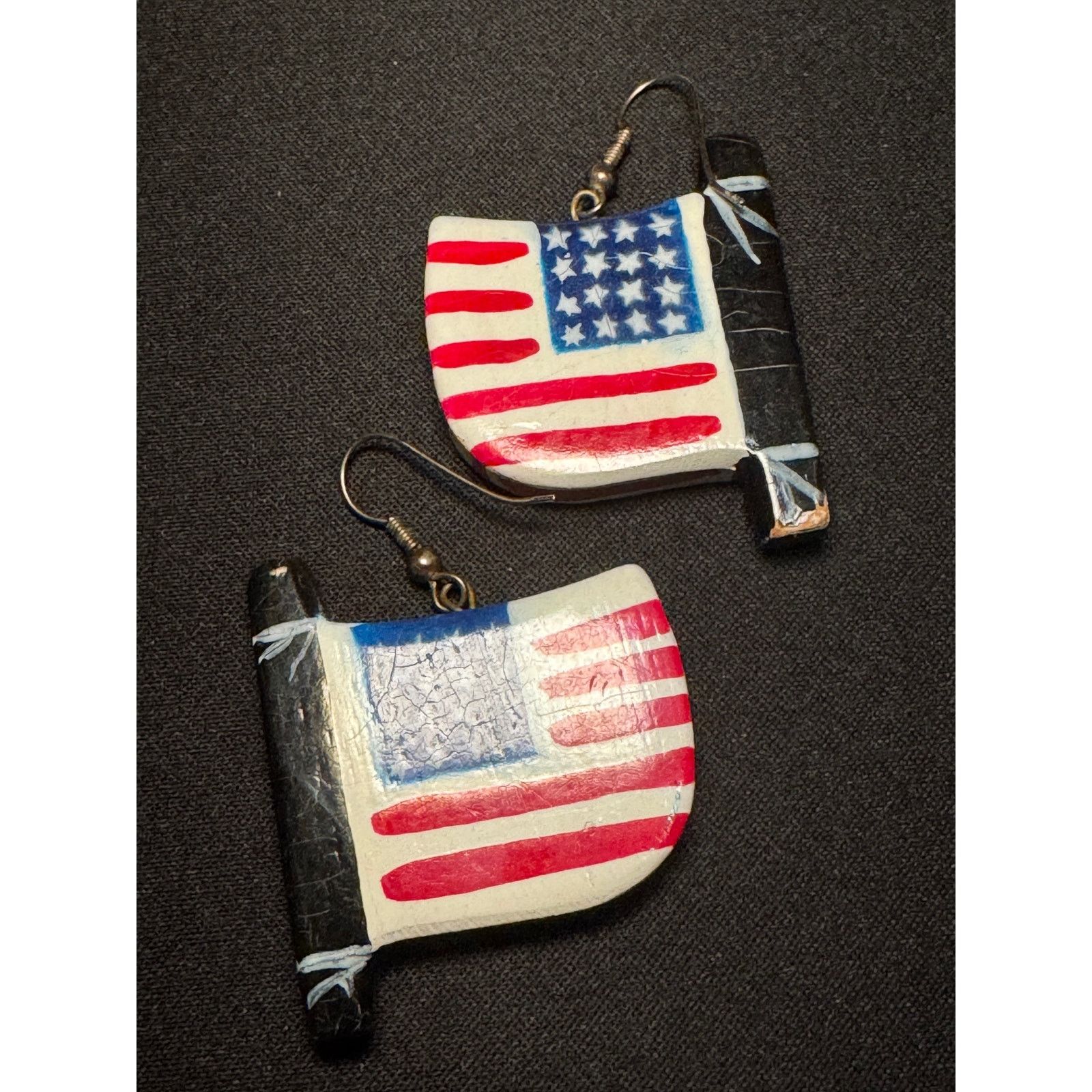 Other Vintage Wood American Flag Pierced Earrings (very light) Size ONE SIZE - 4 Thumbnail