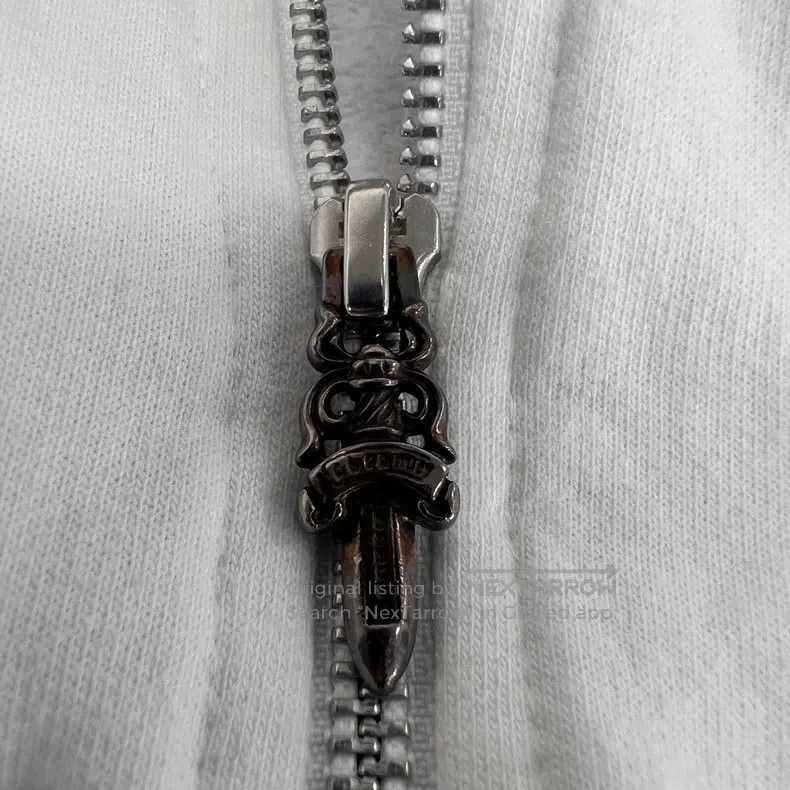 Chrome Hearts CHROME HEARTS Size M White scroll flag printed zipper hoode Size US M / EU 48-50 / 2 - 7 Thumbnail