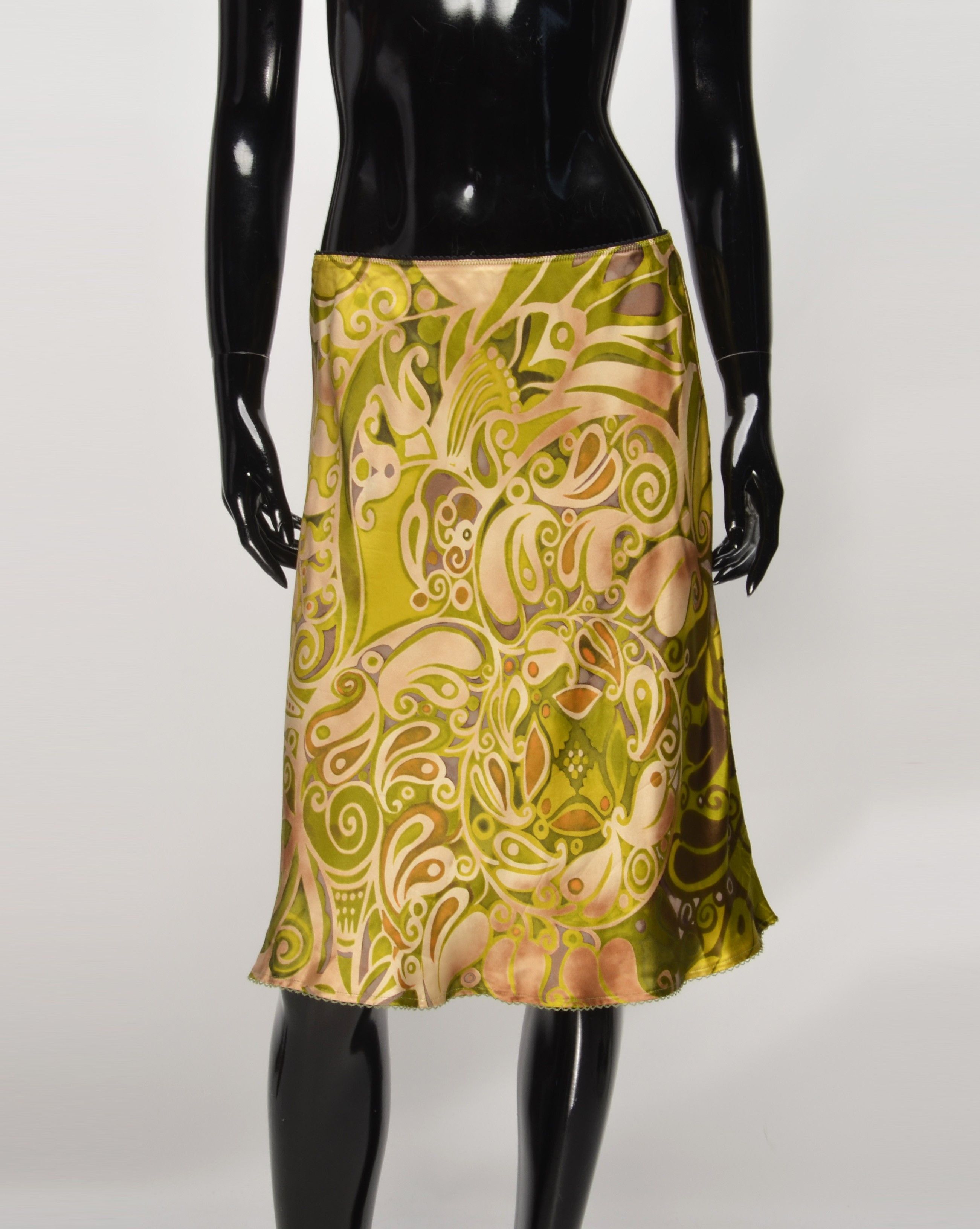 Other Vintage Marc Cain 90's Silk Blend Floral Fairy Skirt Size 28" / US 6 / IT 42 - 8 Thumbnail