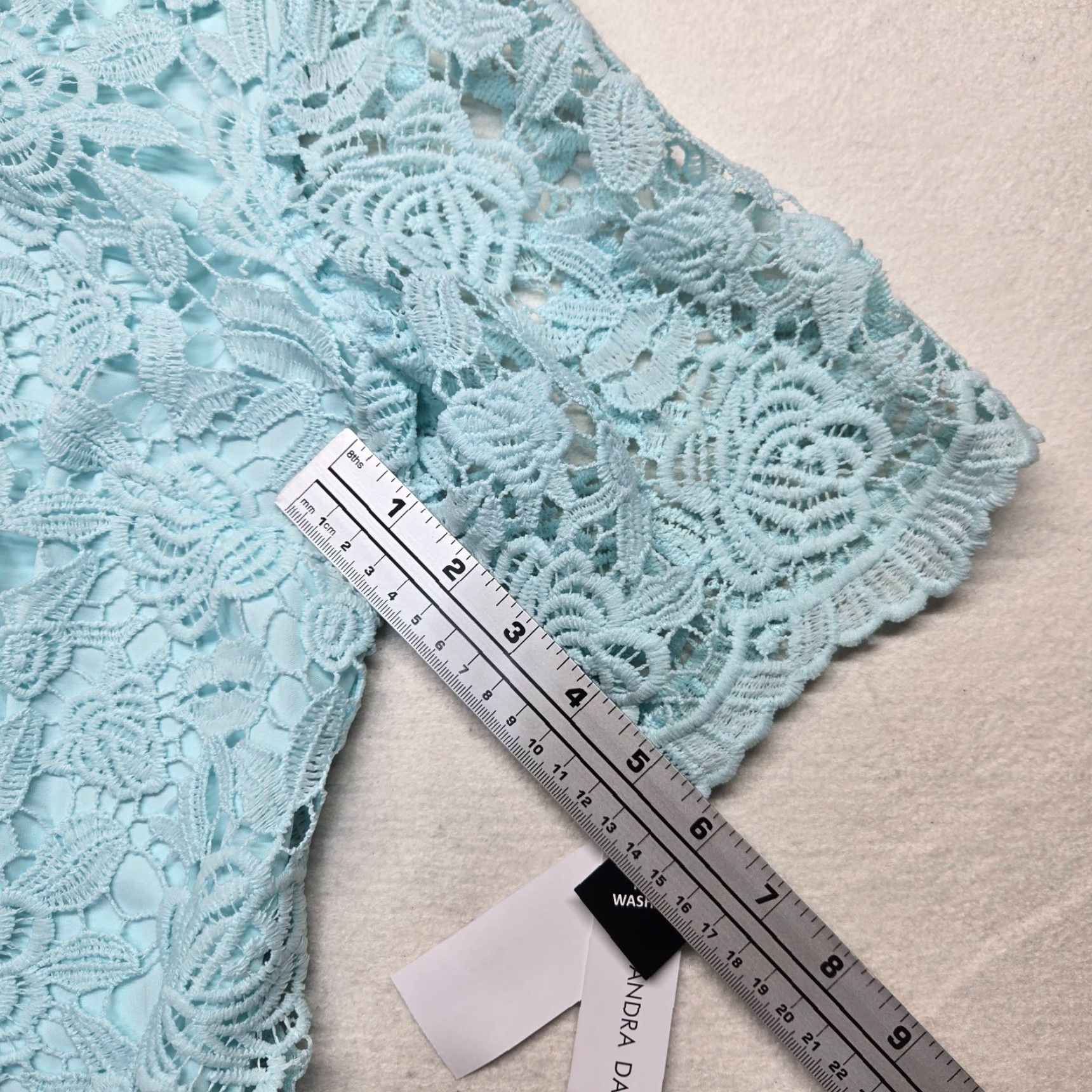 Vintage Sandra Darren Dress Ladies 10 Blue Lace NEW Beautiful Elegant Size L / US 10 / IT 46 - 5 Thumbnail