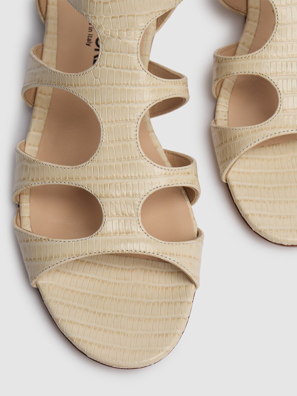 Tom Ford TOM FORD Paradis Ivory Shiny Embossed Cage Sandals Size US 7.5 / IT 37.5 - 2 Thumbnail