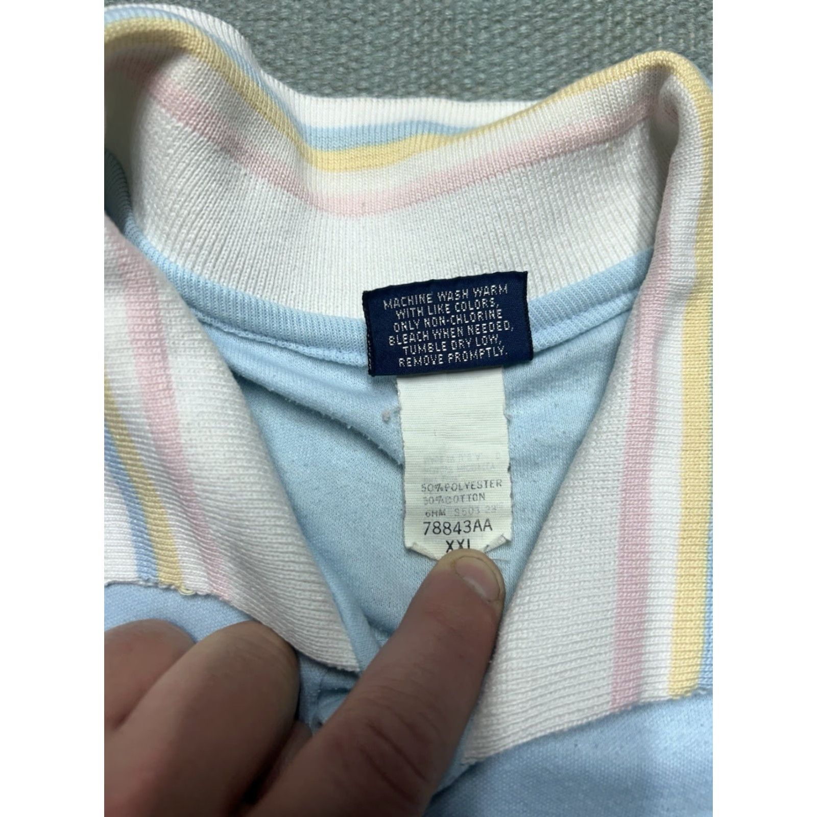 Wrangler VINTAGE Wrangler Polo Shirt 2XL Short Sleeve Men Blues 80s Polyester Poly Cotton Made in USA Size US XXL / EU 58 / 5 - 6 Thumbnail