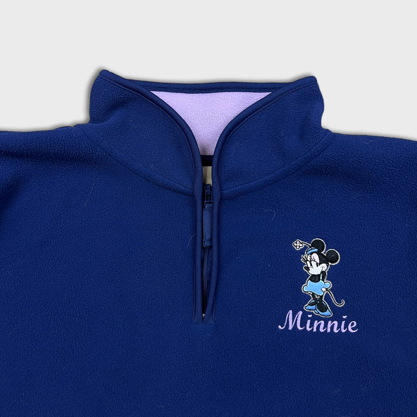 Disney × Mickey Mouse × Vintage Disney Fleece Large Minnie Mouse Cartoon Quarter Zip Jacket Size US L / EU 52-54 / 3 - 2 Thumbnail