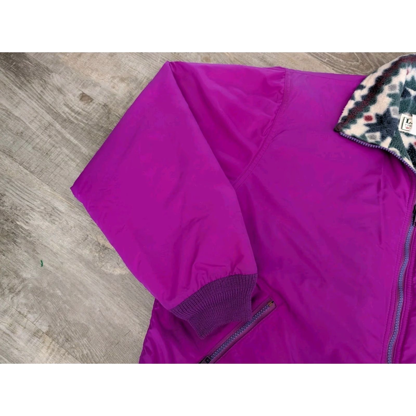 Vintage Vintage 90s LL Bean Womens Bomber Jacket XL Made In USA Pink Blanket Lined Size XL / US 12-14 / IT 48-50 - 3 Thumbnail