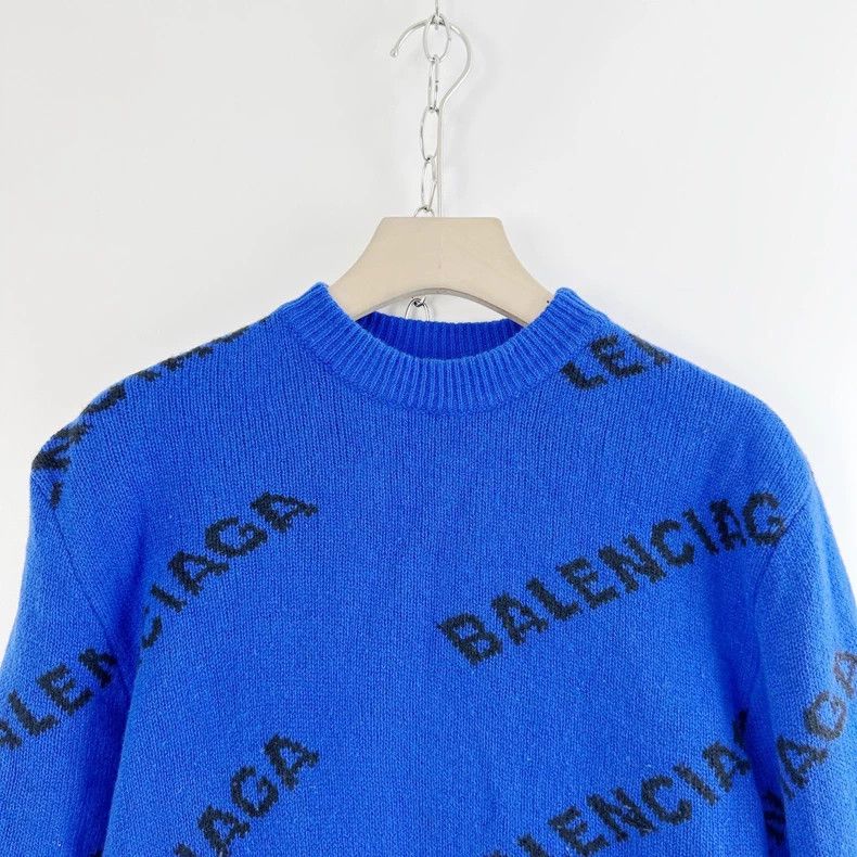 Balenciaga Balenciaga Blue lettering camouflage print sweater Size US S / EU 44-46 / 1 - 4 Thumbnail