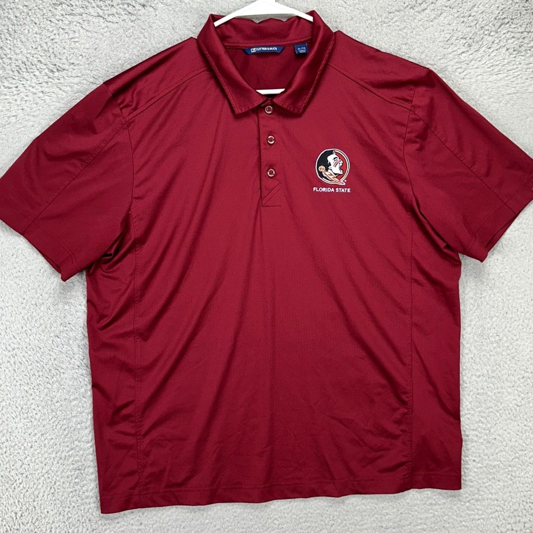 Cutter & Buck Florida State Seminoles Mens Polo Shirt XL Maroon Short Sleeve Rugby Cutter Buck Size US XL / EU 56 / 4 - 2 Thumbnail