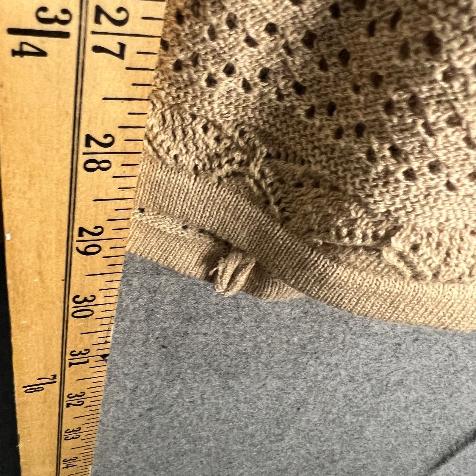 Other Joan Rivers Crochet Stripe Open Front Cardigan Khaki, Medium Size M / US 6-8 / IT 42-44 - 6 Thumbnail