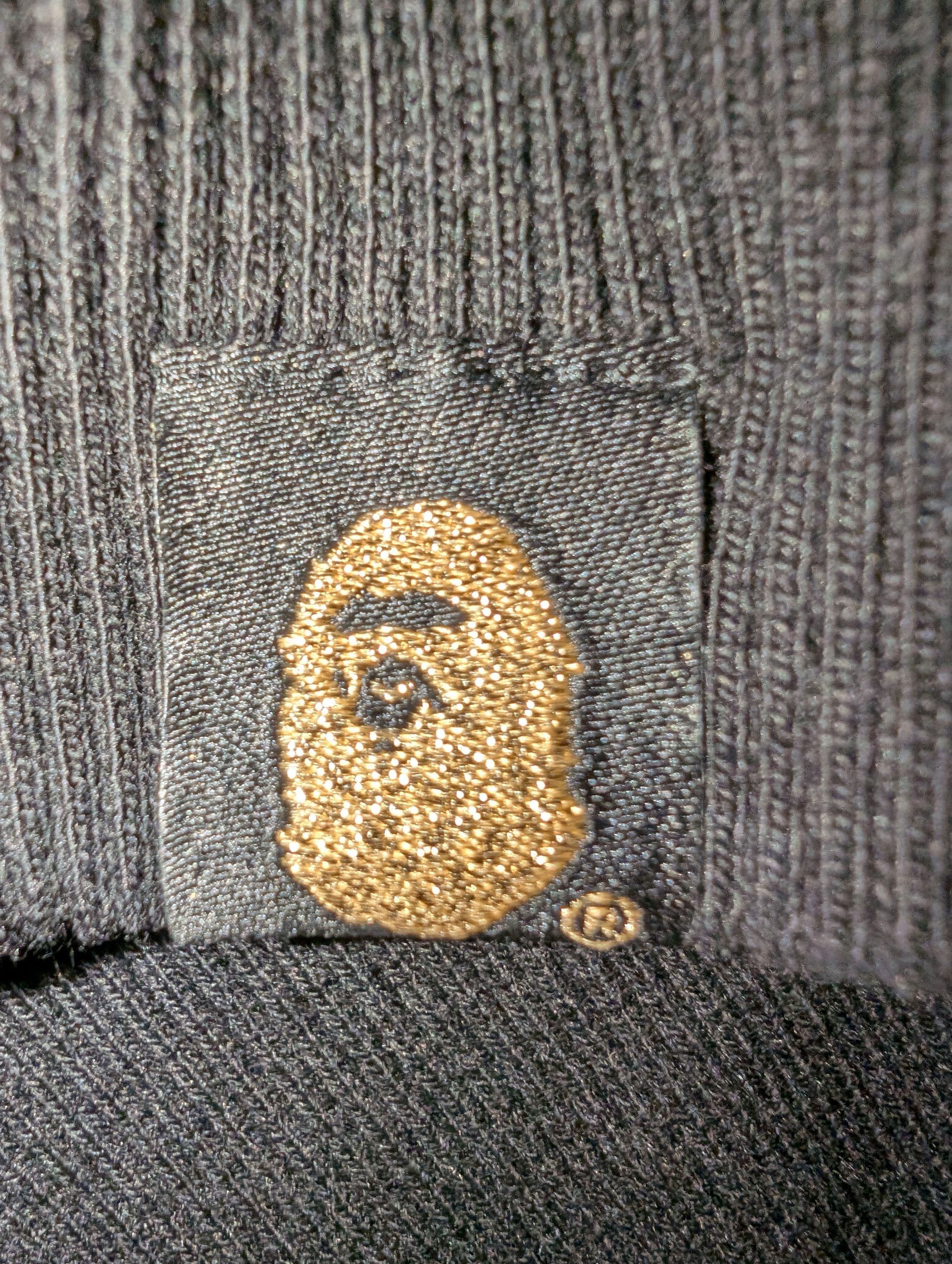 Bape 23RD ANNIVERSARY BLACK SWEATER WITH GOLD EMRBOIDED BAPE HEAD Size US L / EU 52-54 / 3 - 9 Thumbnail