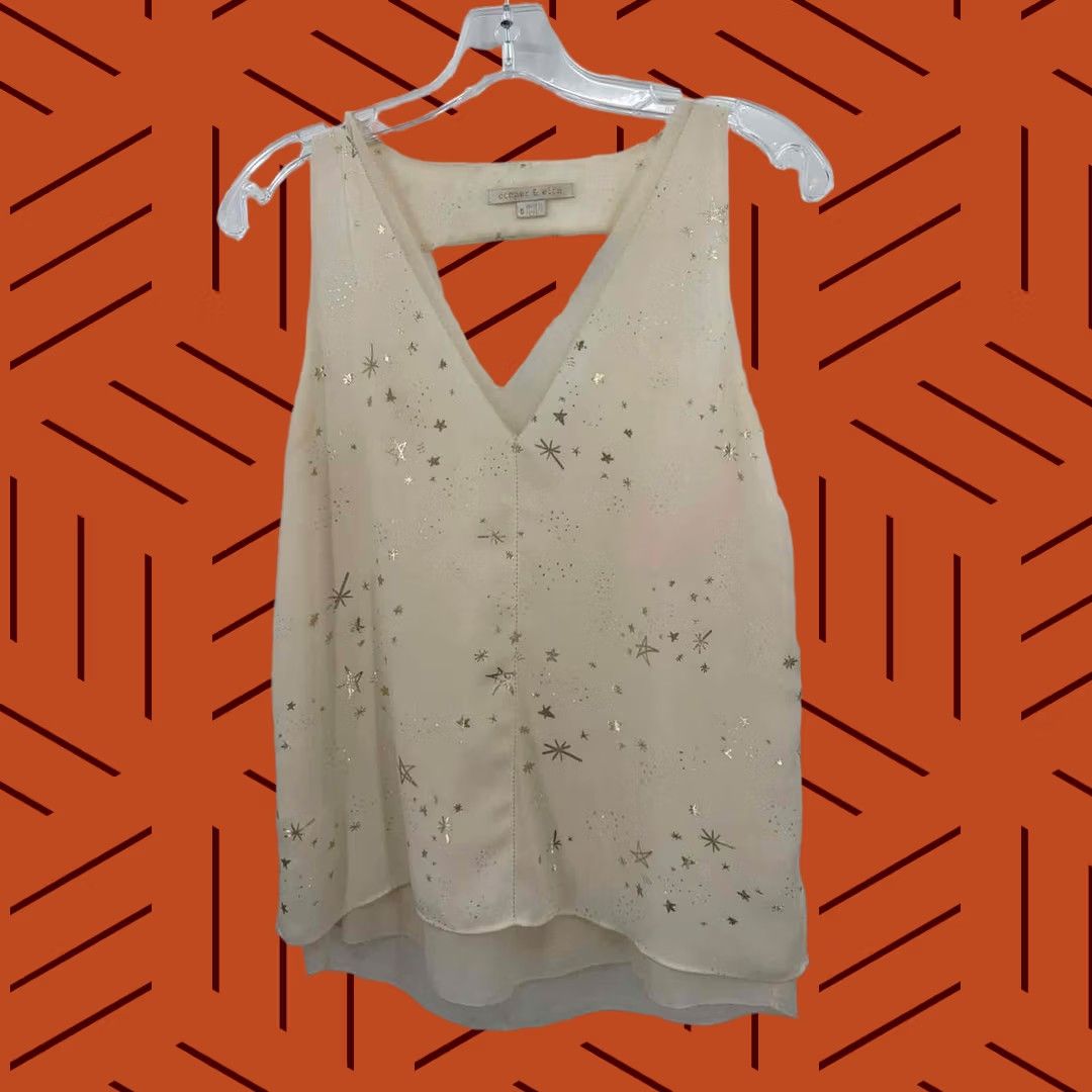 Vintage Cooper & Ella Tank Top Ivory Small Regular Womens Size S / US 4 / IT 40 - 1 Thumbnail