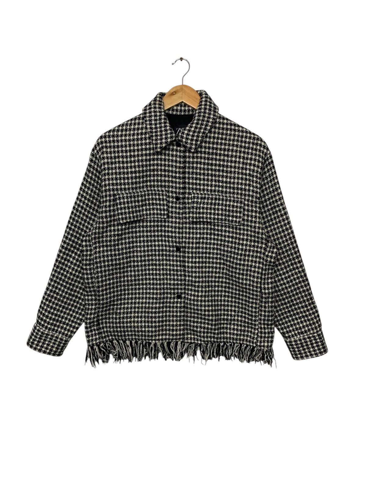Japanese Brand × Zara Rare Zara Wool Jacket Snap Button Ups Size XS / US 0-2 / IT 36-38 - 1 Thumbnail
