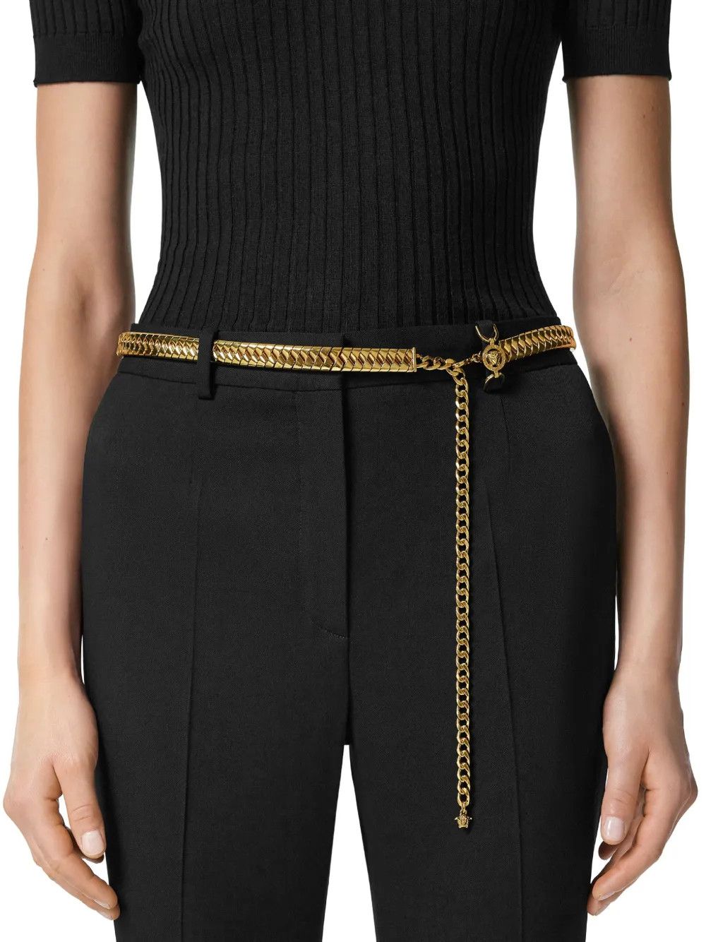 new VERSACE rare runway metal chain BELT medusa gold