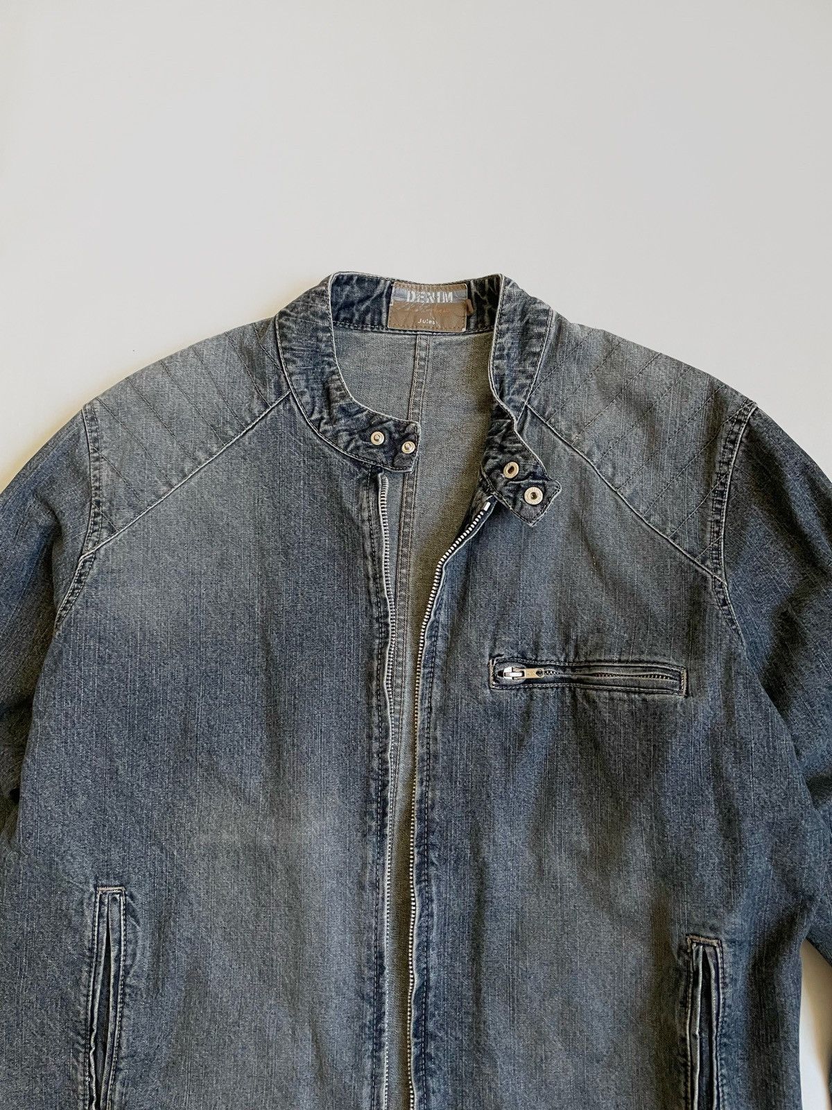 Vintage Vintage 90s zip denim jacket Size US L / EU 52-54 / 3 - 6 Thumbnail