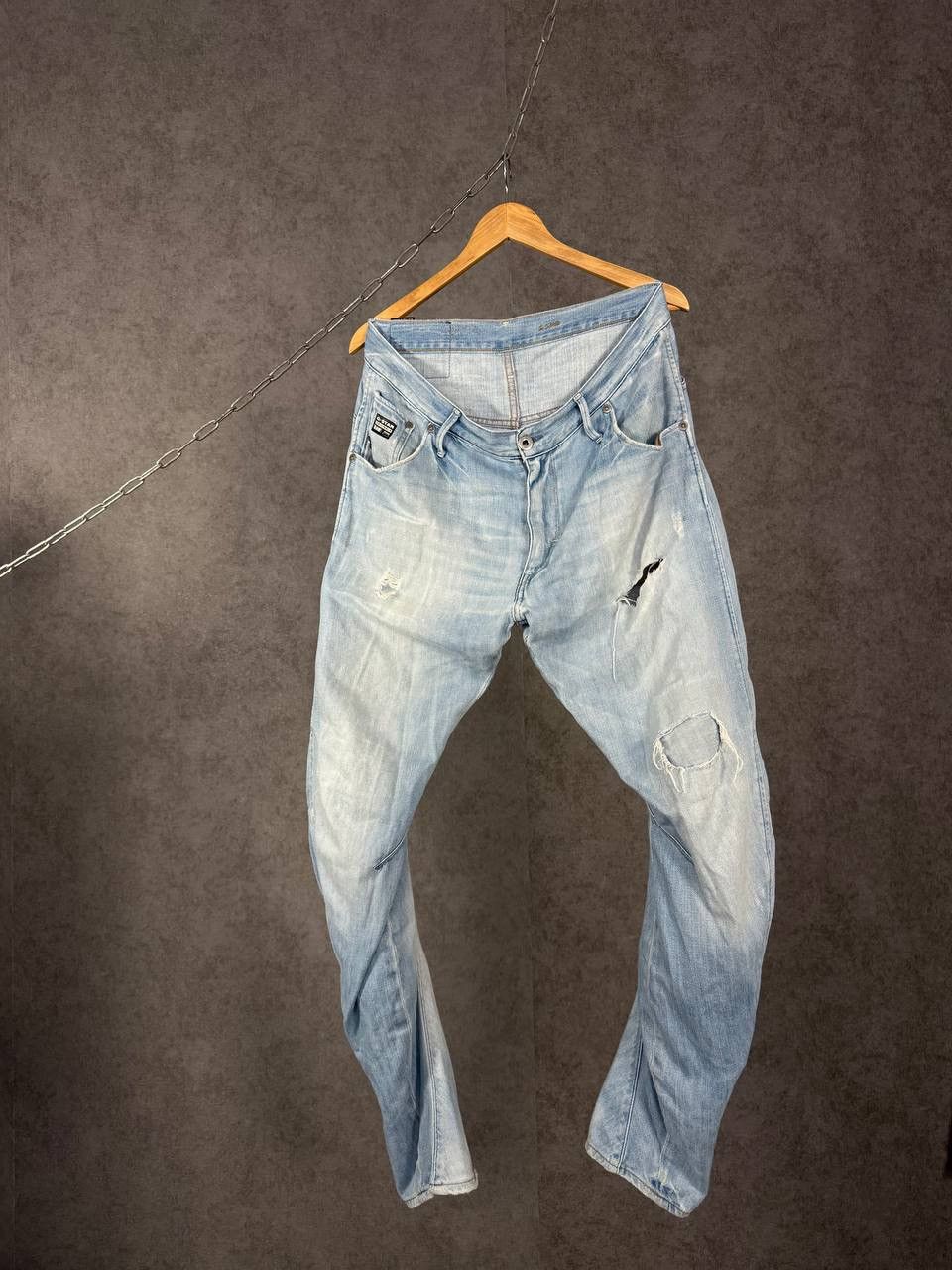 G-Star G Star Raw designer distressed asymmetric jeans Size US 34 / EU 50 - 1 Thumbnail