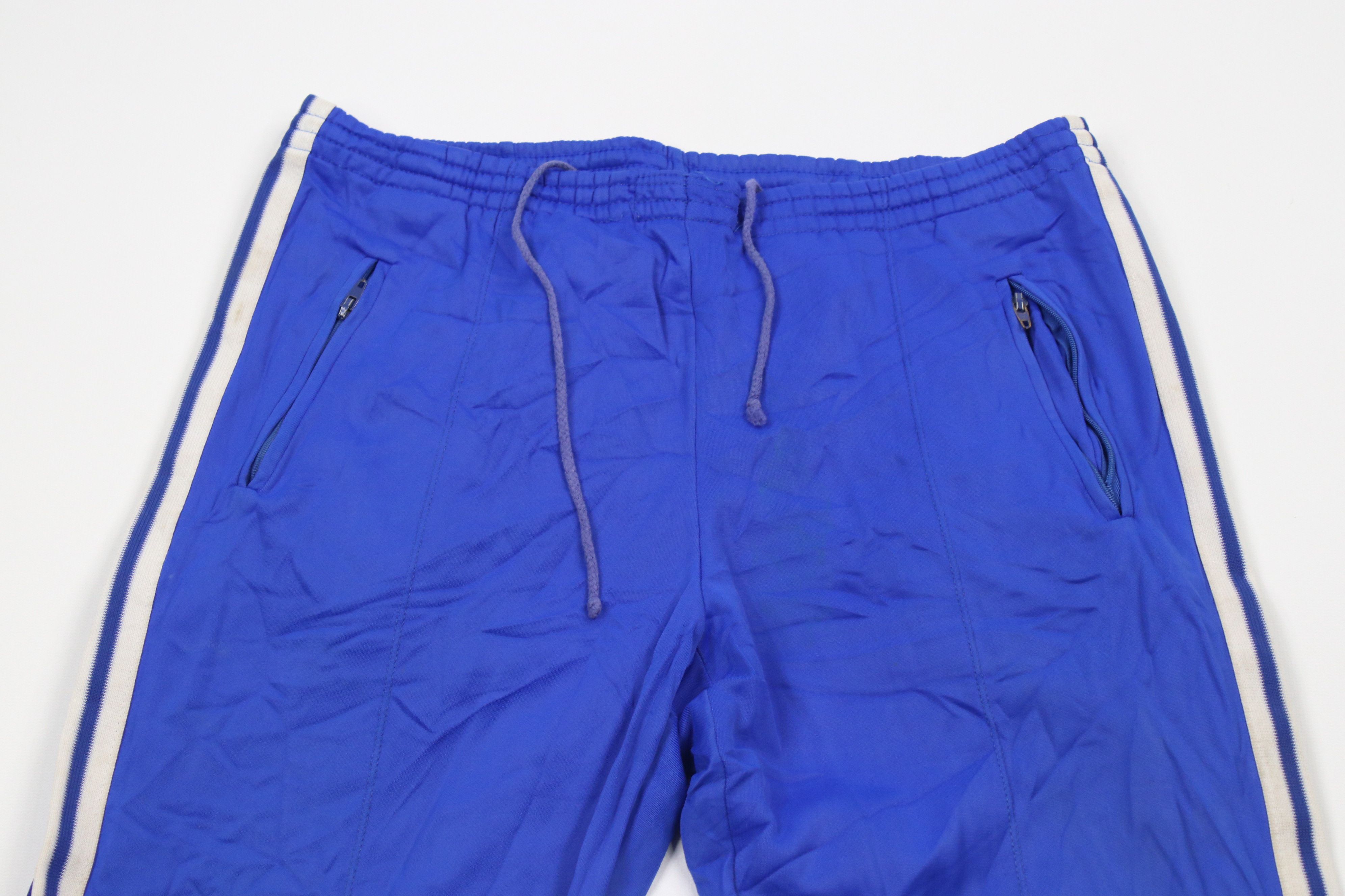 Adidas Vintage 70s Adidas Gusseted Wide Leg Flared Pants Blue Size US 32 / EU 48 - 2 Thumbnail