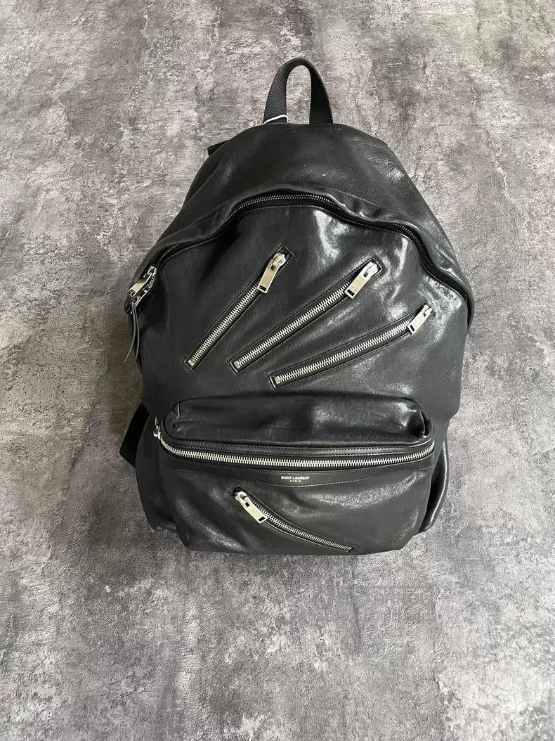 Saint Laurent Paris Saint Laurent Paris Leather Multiple Zippers Backpack i Size ONE SIZE - 3 Thumbnail