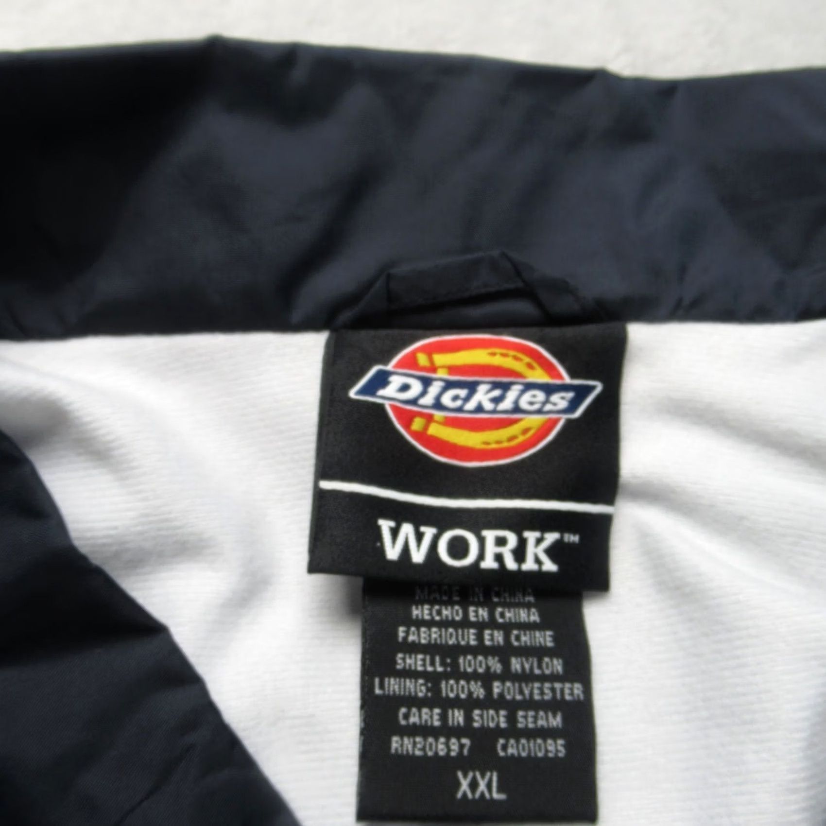 Dickies Dickies Work Nylon Jacket Men 2XL Blue SG Logo Collared Snap Front Rain Coat Windproof Waterproof Jacket Mens Size US XXL / EU 58 / 5 - 3 Thumbnail