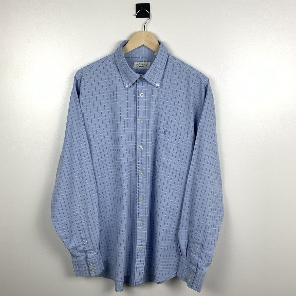 Yves Saint Laurent Vintage Yves Saint Laurent Plaid Shirt Long Sleeve Size XL Size US XL / EU 56 / 4 - 1 Thumbnail