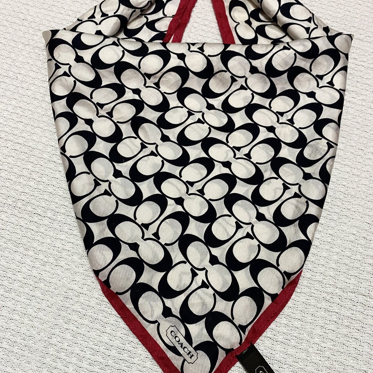 Coach Rare‼️🔥COACH Monogram Silk Square Scarf Red Border Size ONE SIZE - 4 Thumbnail