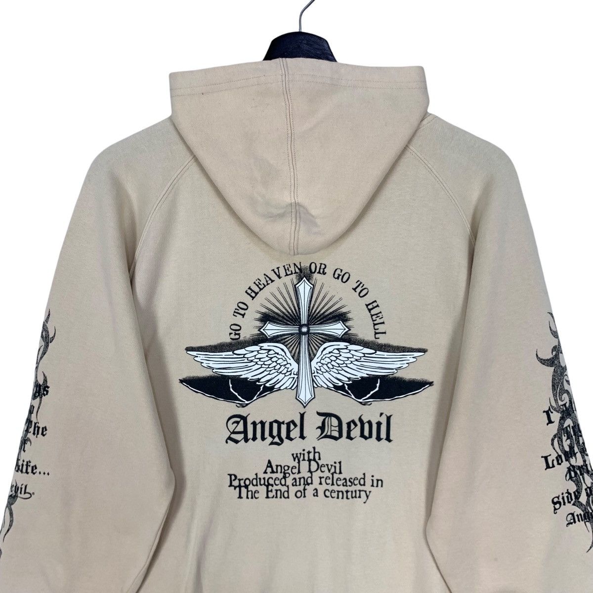 Vintage Vintage 90s Angel Devil Hoodie Sweatshirt Pull Over Size US M / EU 48-50 / 2 - 12 Thumbnail