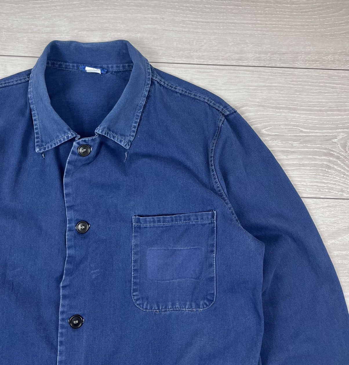 Le Laboureur Le Laboureur Vintage 70s French Blue Work Chore Jacket Size US L / EU 52-54 / 3 - 6 Thumbnail