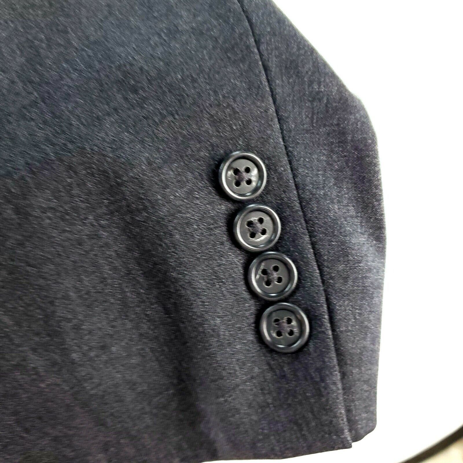 Hart Schaffner Marx Hart Schaffner Marx Gold Trumpeter 2 Button 40R Gray Wool Bl Size 40R - 3 Thumbnail