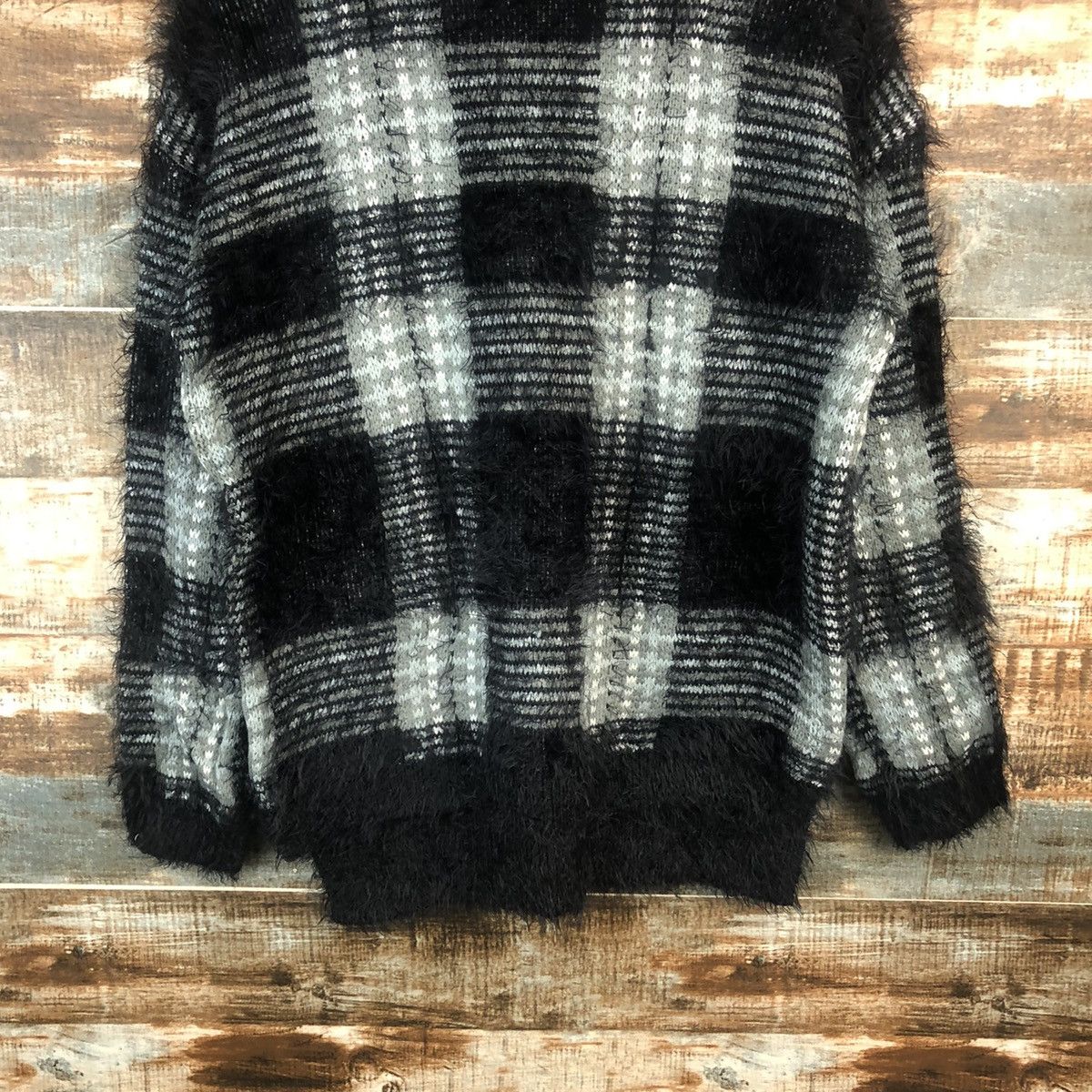 Homespun Knitwear × Japanese Brand DL Azul Black mohair shaggy fur Knitwear #C348 Size US M / EU 48-50 / 2 - 3 Thumbnail