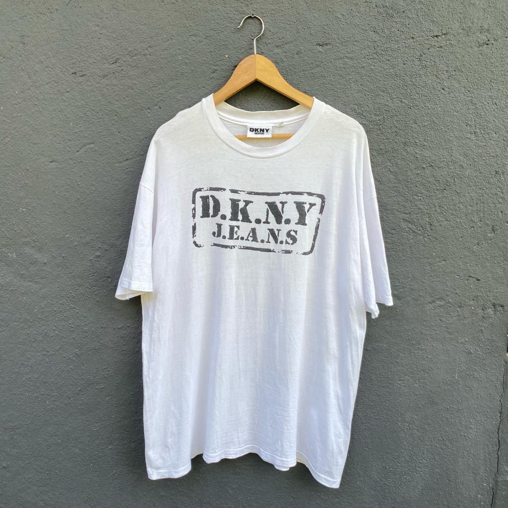 DKNY 🔥Thrash🔥Vintage 90s DKNY Jeans Tee Size US XL / EU 56 / 4 - 1 Thumbnail