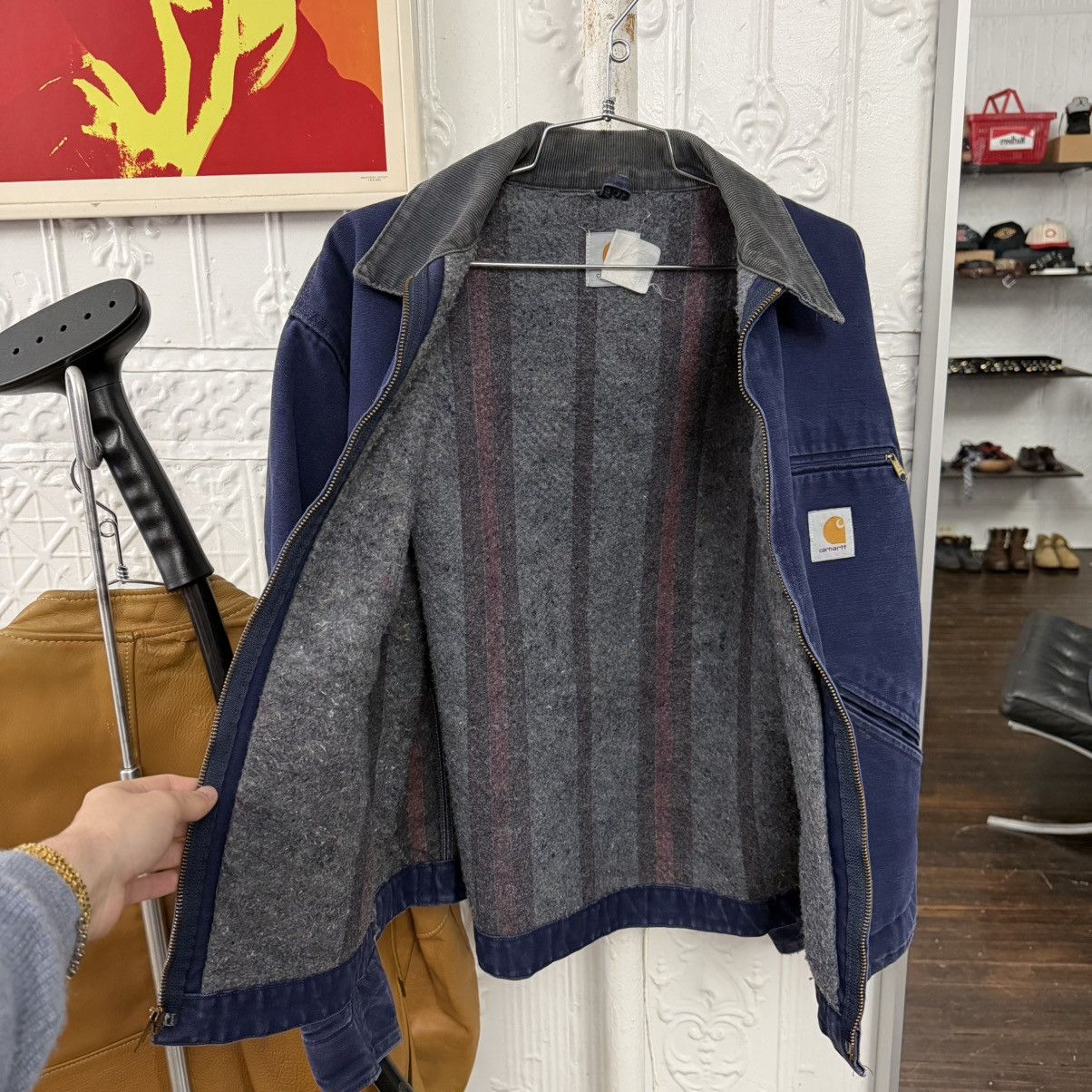 Carhartt 1990s Carhartt blue Detroit jacket, blanket lined Size US L / EU 52-54 / 3 - 10 Thumbnail