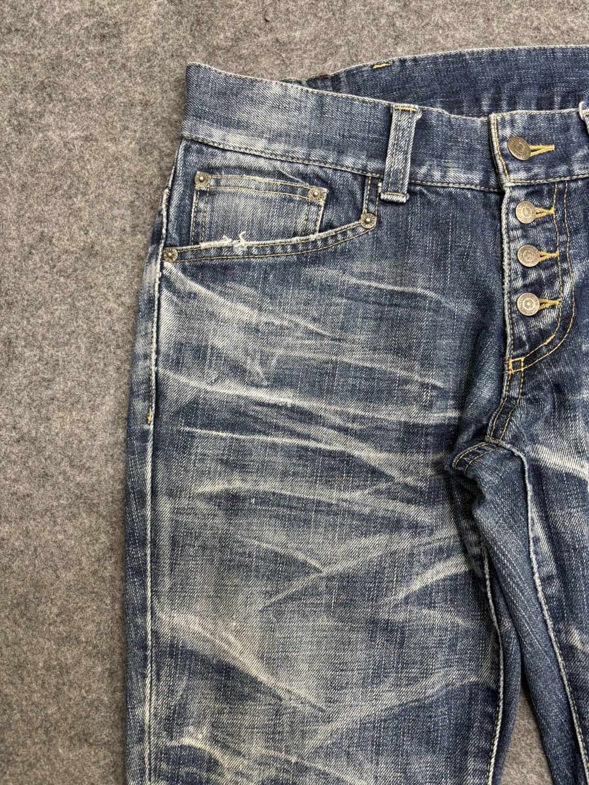 Tornado Mart 💥Bell Bottom💥Tornado Mart Crazy Claw Mark Denim F621 Size 33" - 5 Thumbnail