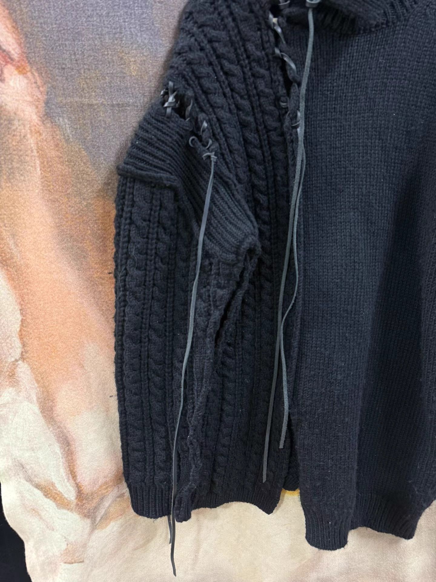 Yohji Yamamoto Yohji Yamamoto Drawstring Sheepskin Sweater K20 Size US L / EU 52-54 / 3 - 3 Thumbnail