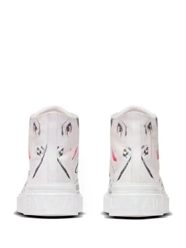 Balmain o1s1wg111225 B-Court High-Top Sneakers in White Size US 5 / IT 35 - 3 Thumbnail