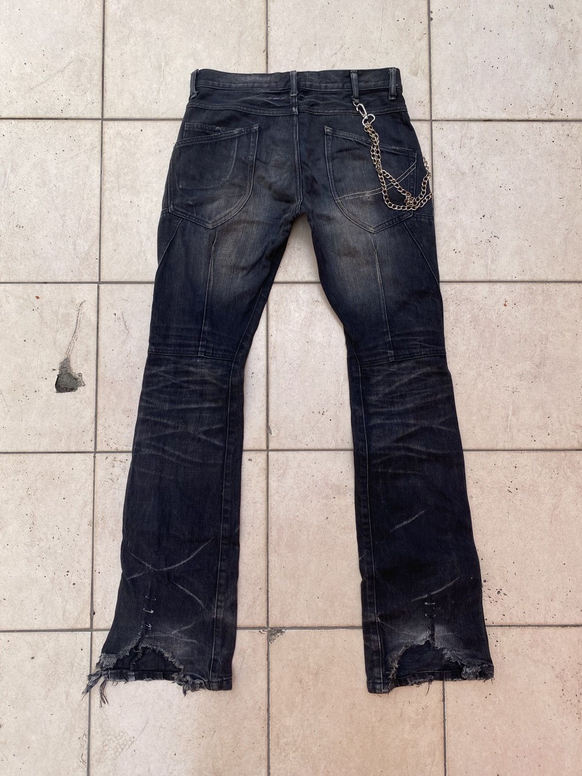 JACKROSE Jackrose Rare Design Distressed Pinned Flare Denim Size US 30 / EU 46 - 2 Thumbnail