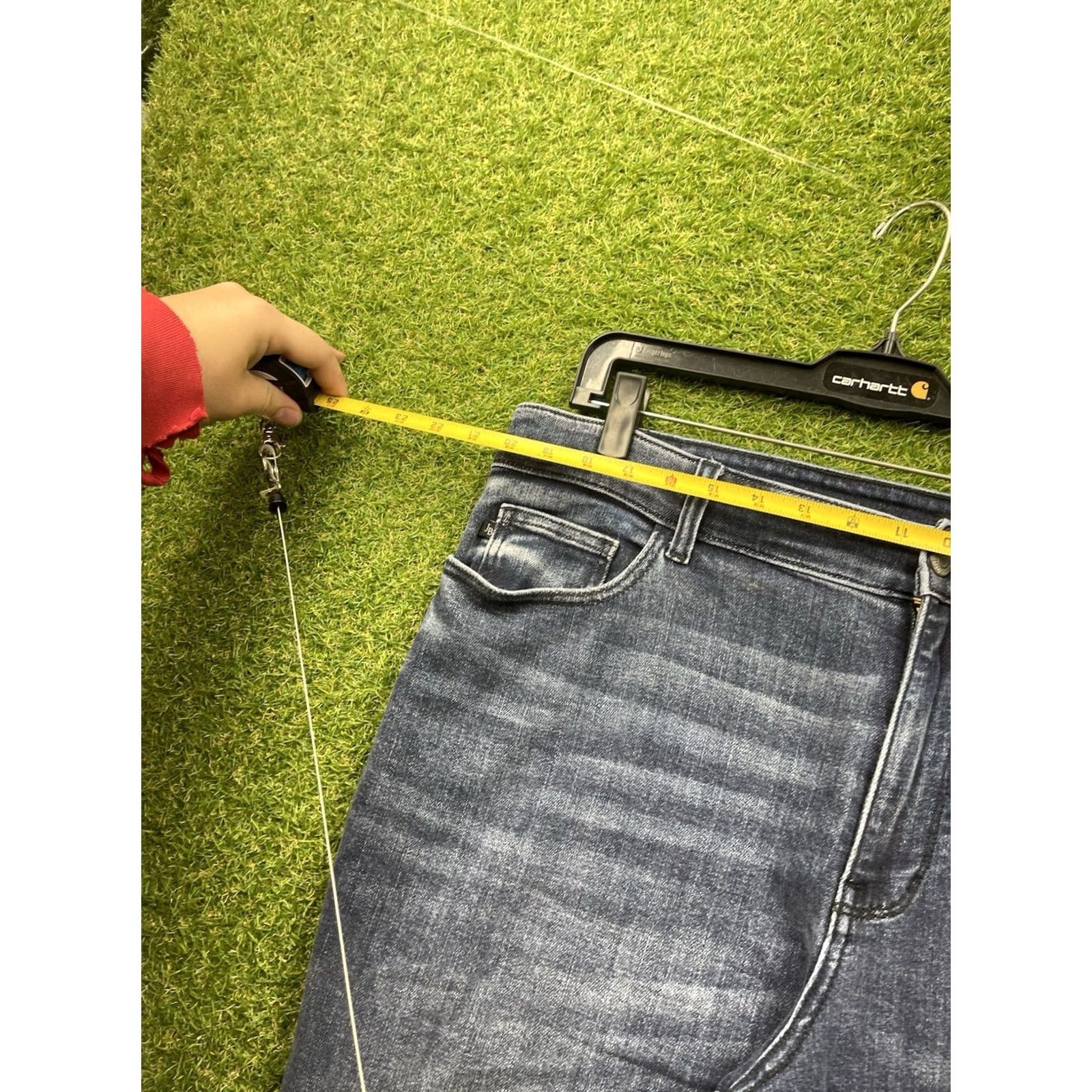 Denime Judy Blue Jeans Womens 20W Wide-Leg Dark Wash Denim Stretch Casual 40x32 Jeans Mens? No Size 42" / US 20 - 3 Thumbnail