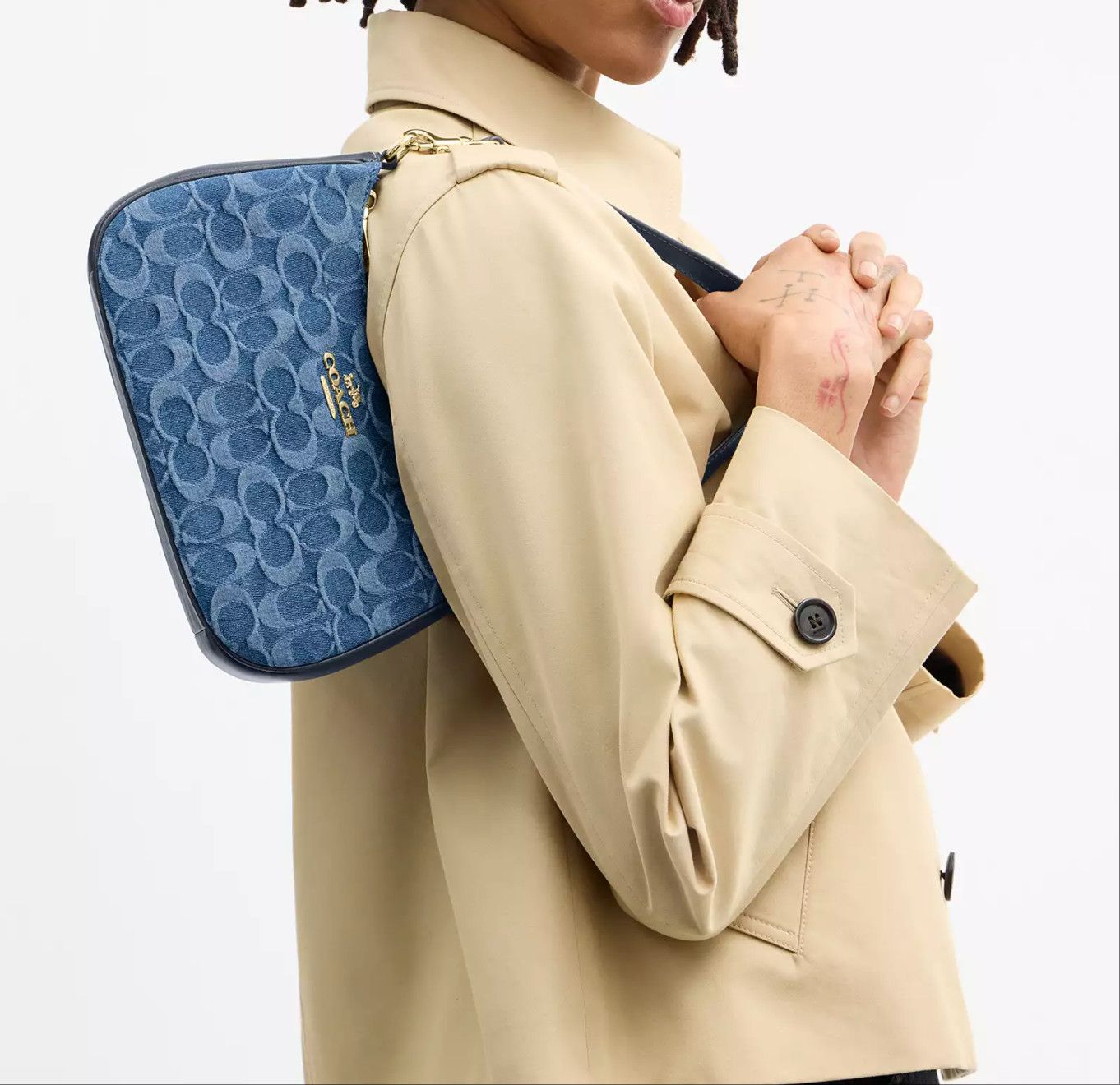 Coach Teri Shoulder Bag In Signature Denim CDQ56 Size ONE SIZE - 9 Thumbnail