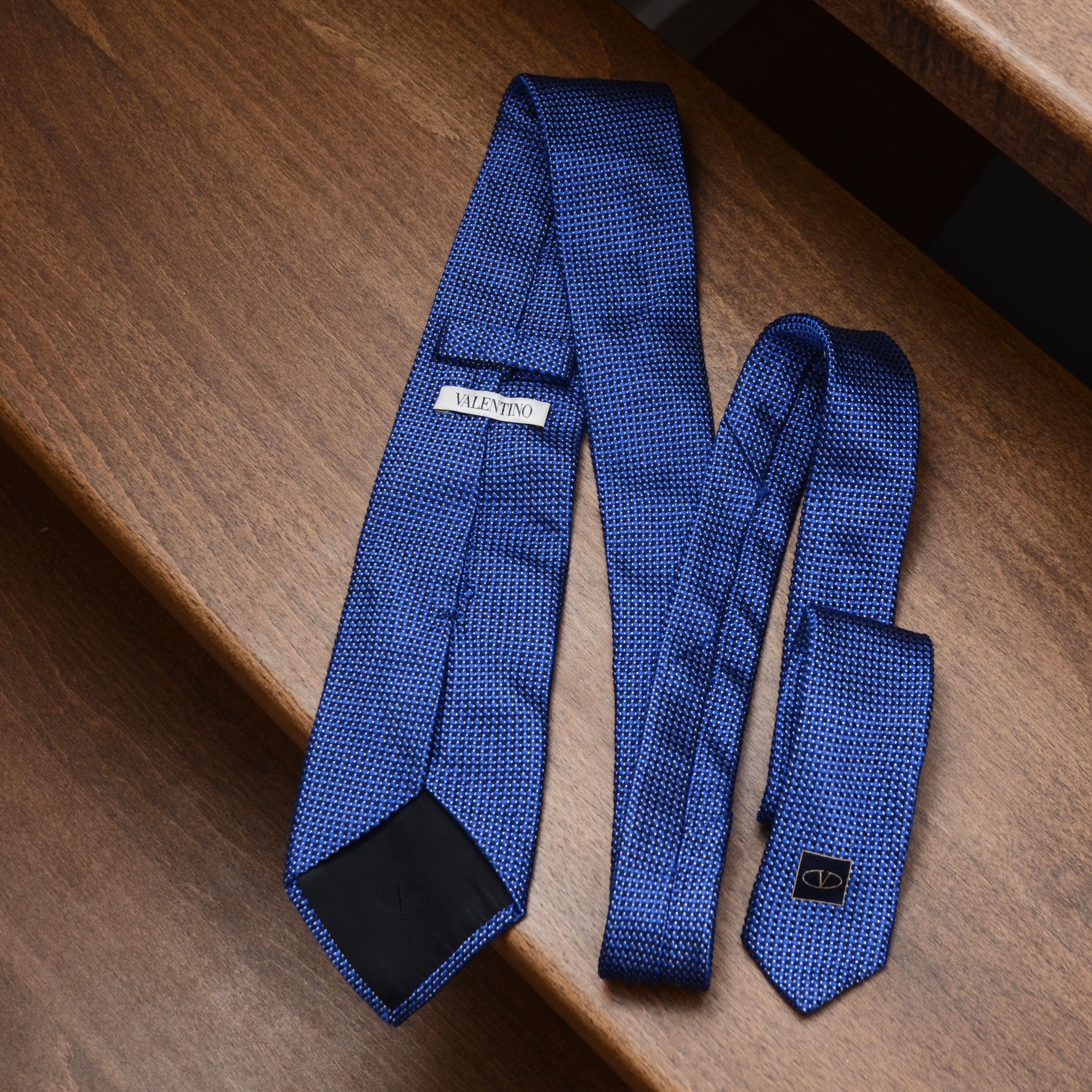 Valentino VALENTINO Cravatte Micro Printed Boho Silk Luxury Neck Tie Size ONE SIZE - 1 Thumbnail