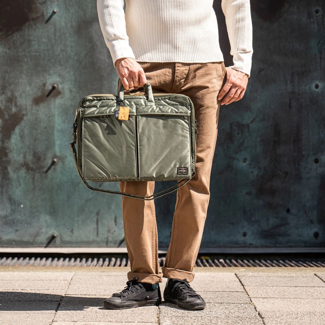 Porter Porter Yoshida Tanker 2Way Briefcase (1st Class) Sage Green