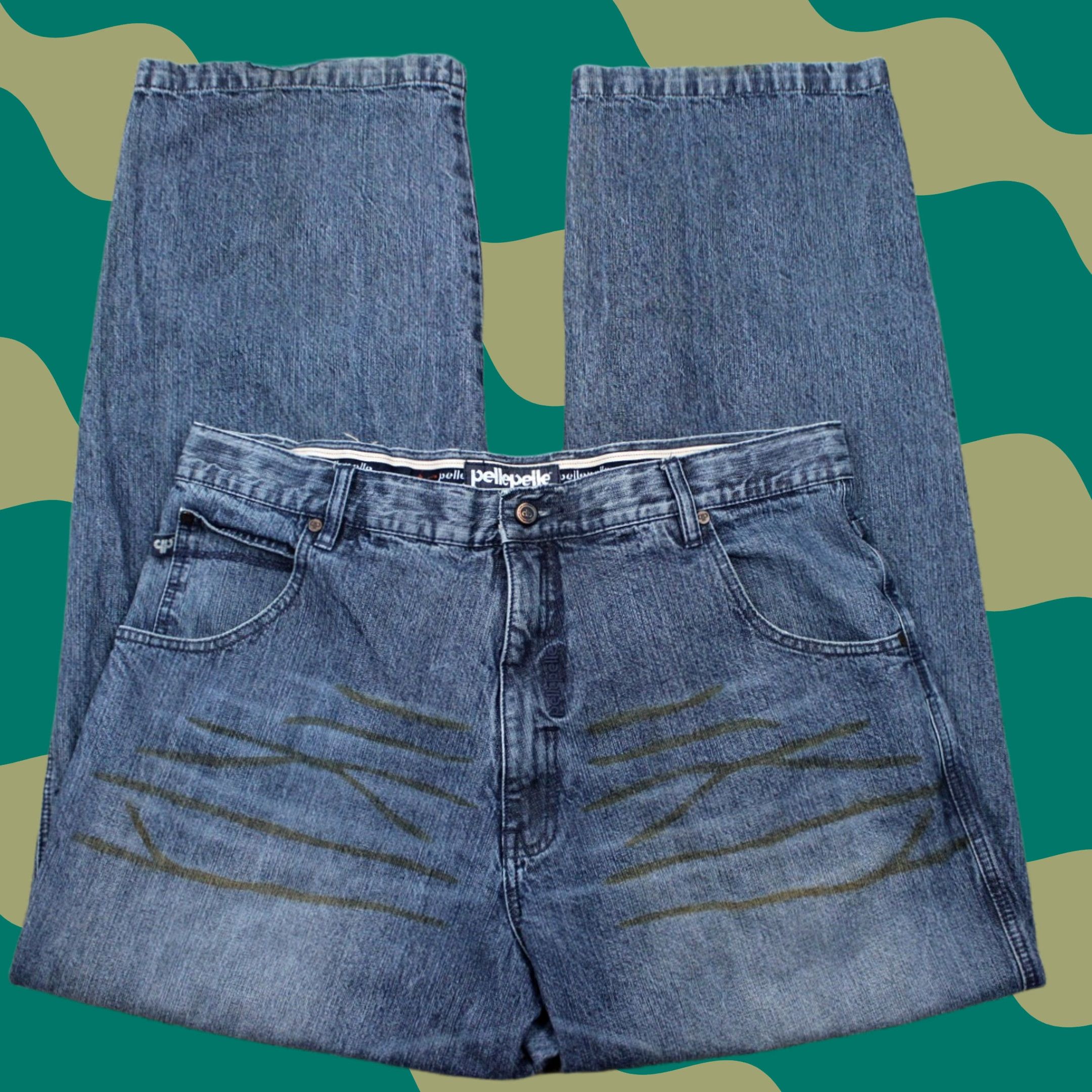 Pelle Pelle Pelle Pelle Jeans Mens 40x34 Blue Baggy Y2K 90s Vintage Hip Hop Straight Skater Jeans Mens Size US 40 / EU 56 - 1 Thumbnail