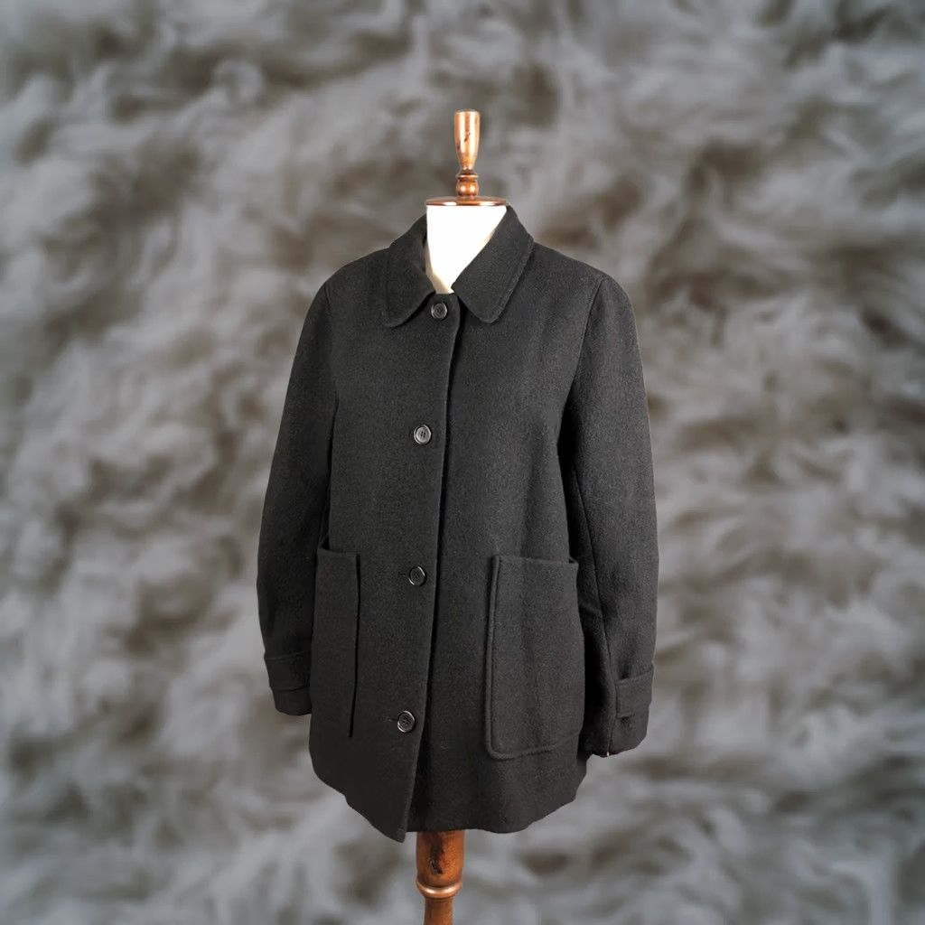 Cos COS Women's Short Coat Black Wool with Belt Size 44 Overcoat Lined 100% Cotton Inner Pocket Regular Fit Swing Jacket Size 30" / US 8 / IT 44 - 1 Thumbnail