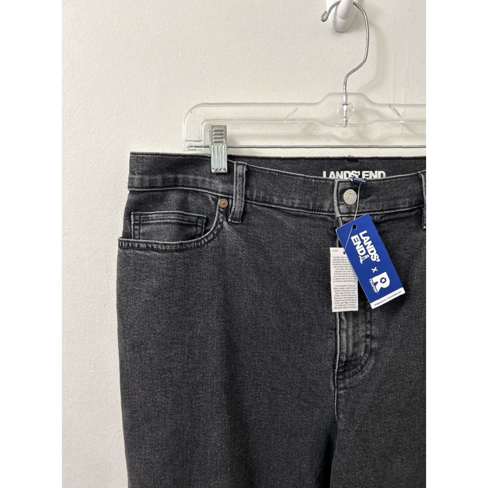 Lands' End Lands End Jeans Womens 36x33 Gray Wide-Leg 5-Pocket Denim NWT Regular Inseam 33 Cotton Spandex Charcoal Wash Pockets Logo Vintage: No ✓ Size 25" / US 0 / IT 36 - 4 Thumbnail