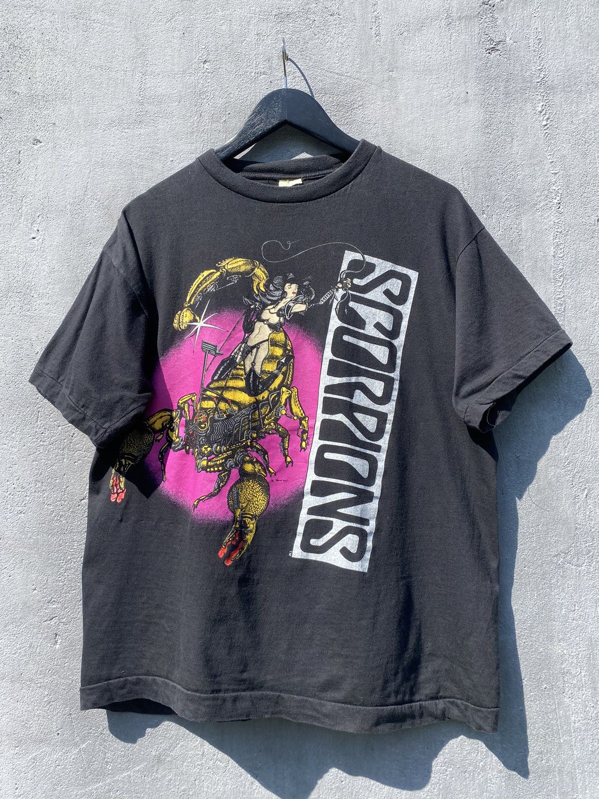 image of Band Tees x Rock T Shirt VTG 1990 Scorpions Tease Me Please T Shirt Tee Single Stitch in Black (Siz