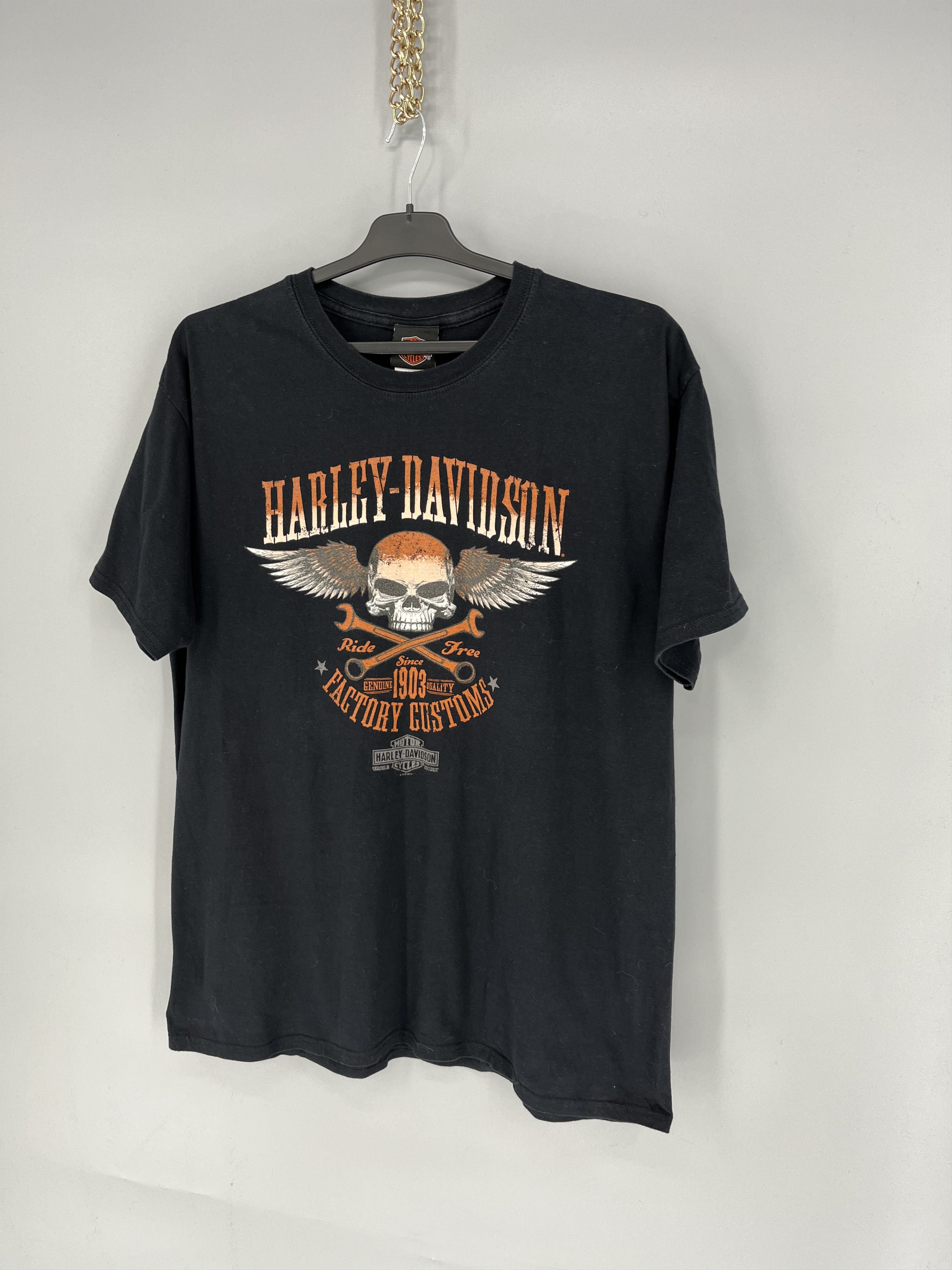 Harley Davidson Harley Davidson Spell Out Factory Customs Pocket T-Shirt Size US XL / EU 56 / 4 - 3 Thumbnail