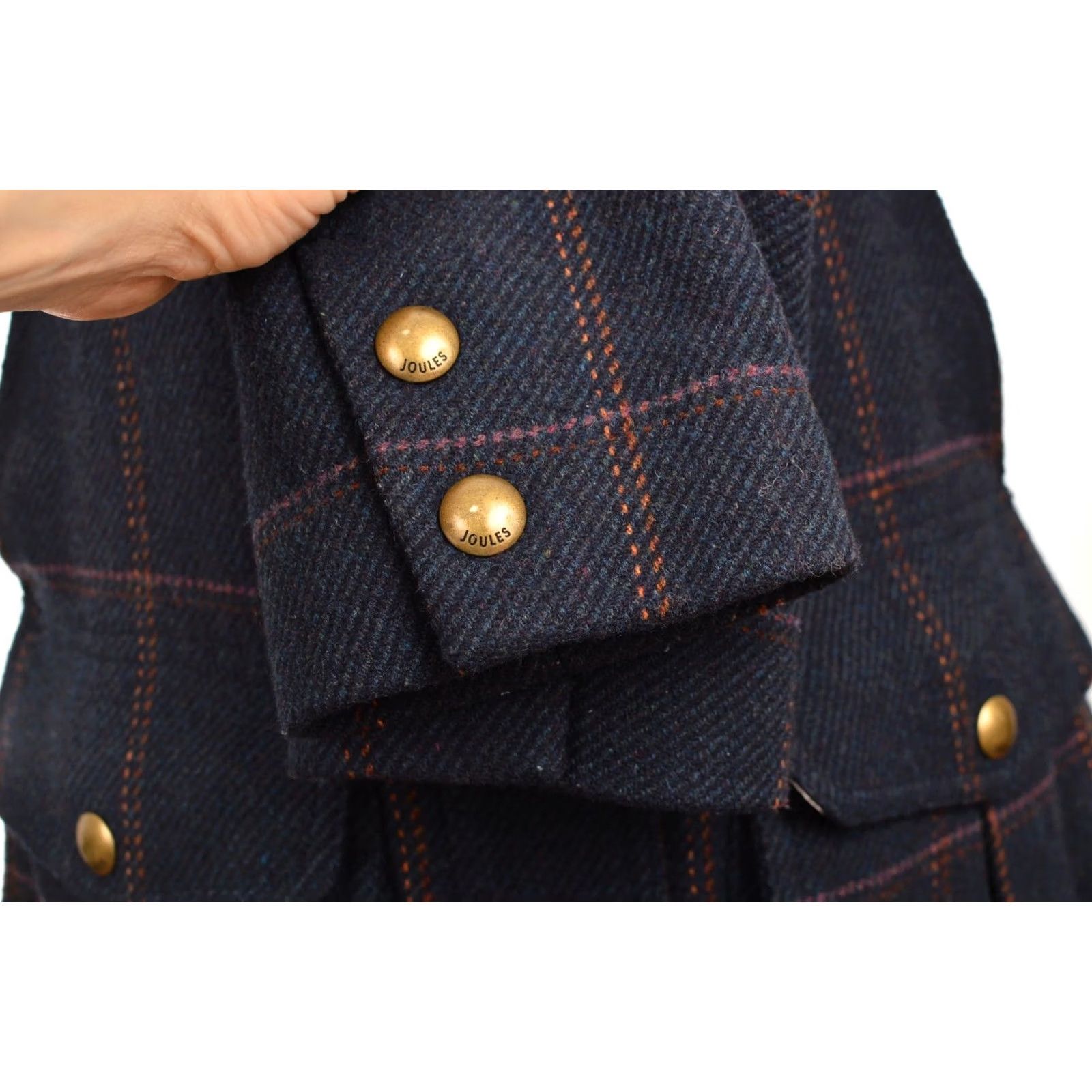 Vintage Joules DDP Tweed Field Jacket Coat Navy S Women Wool Pea Coat Vintage? Size S / US 4 / IT 40 - 5 Thumbnail