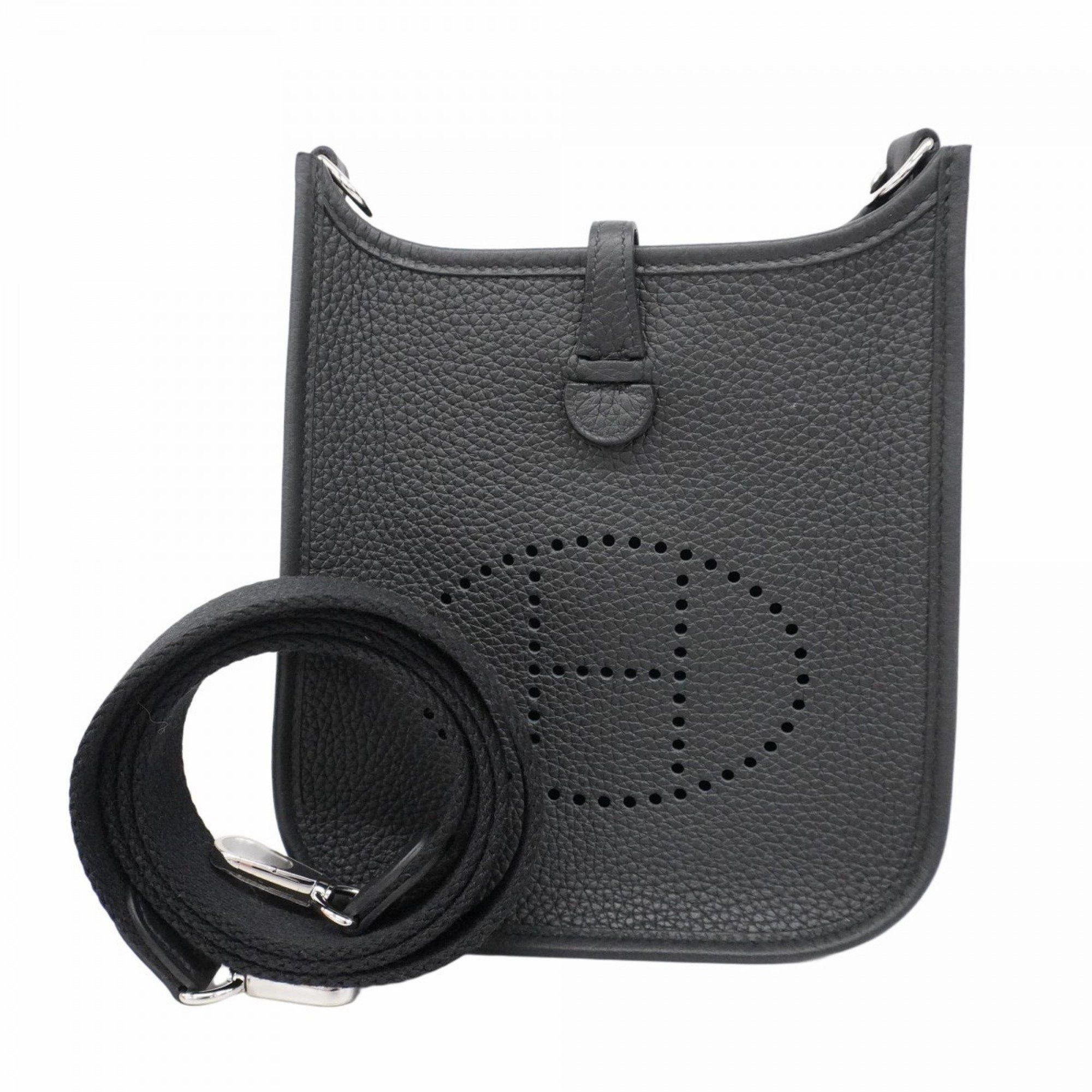 Hermes Shoulder Bag Evelyn Tpm Taurillon Clemence Black K Stamp Ladies, Women's