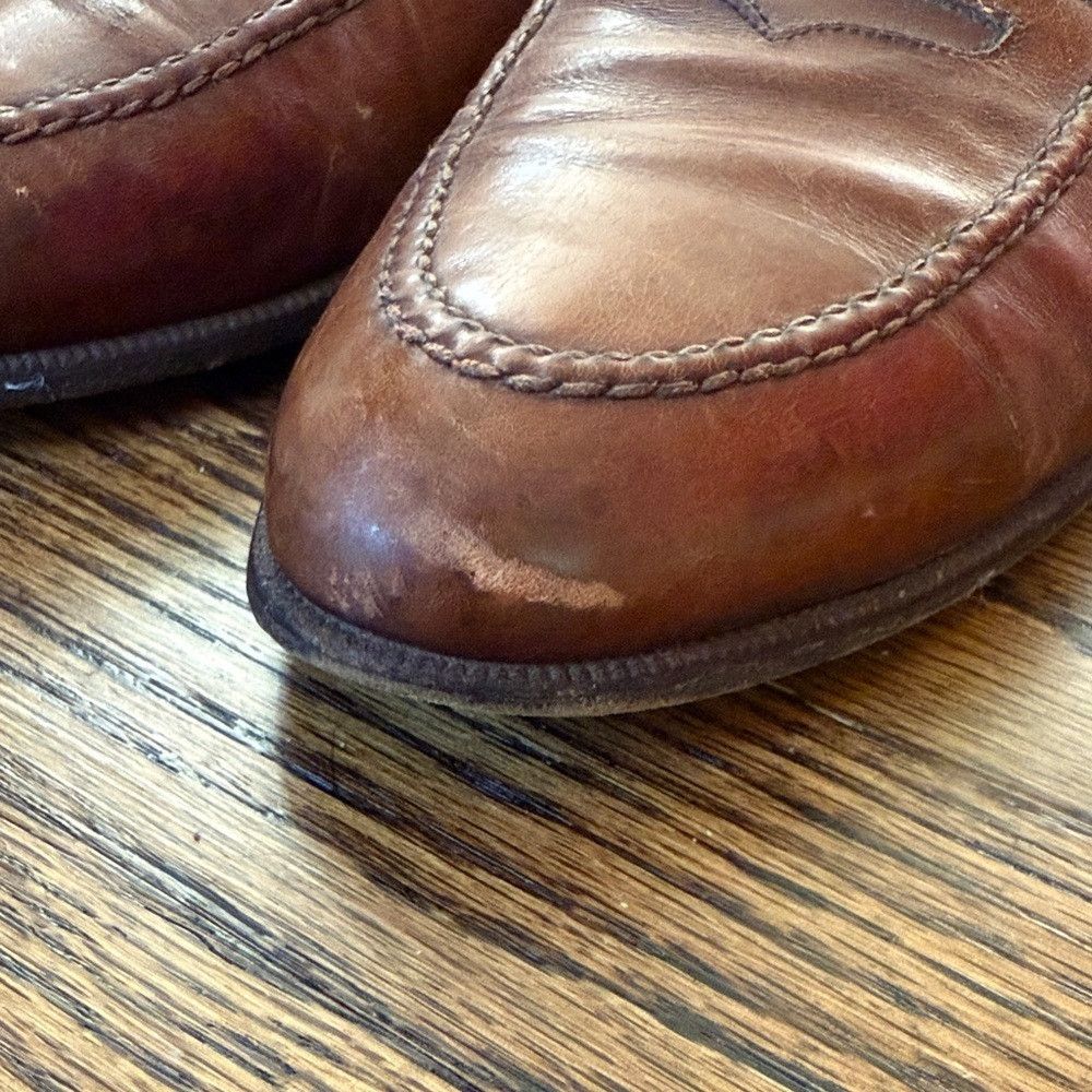 Gucci Z Gucci Men’s 42/8.5 Vintage Brown Leather Slip-On Loafers Size US 8.5 / EU 41-42 - 9 Thumbnail